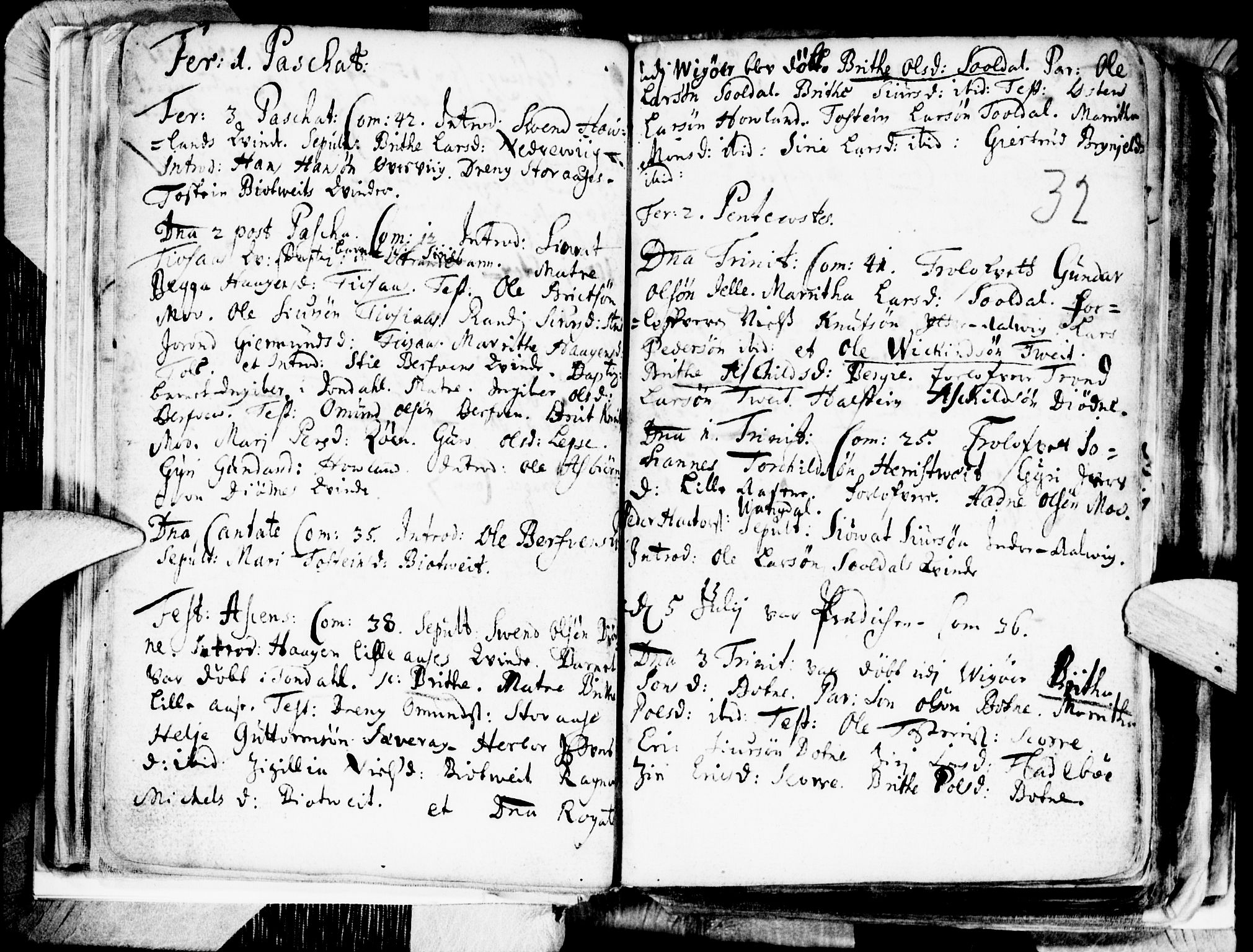 Kvam sokneprestembete, SAB/A-76201/H/Haa: Parish register (official) no. A 1, 1690-1741, p. 32