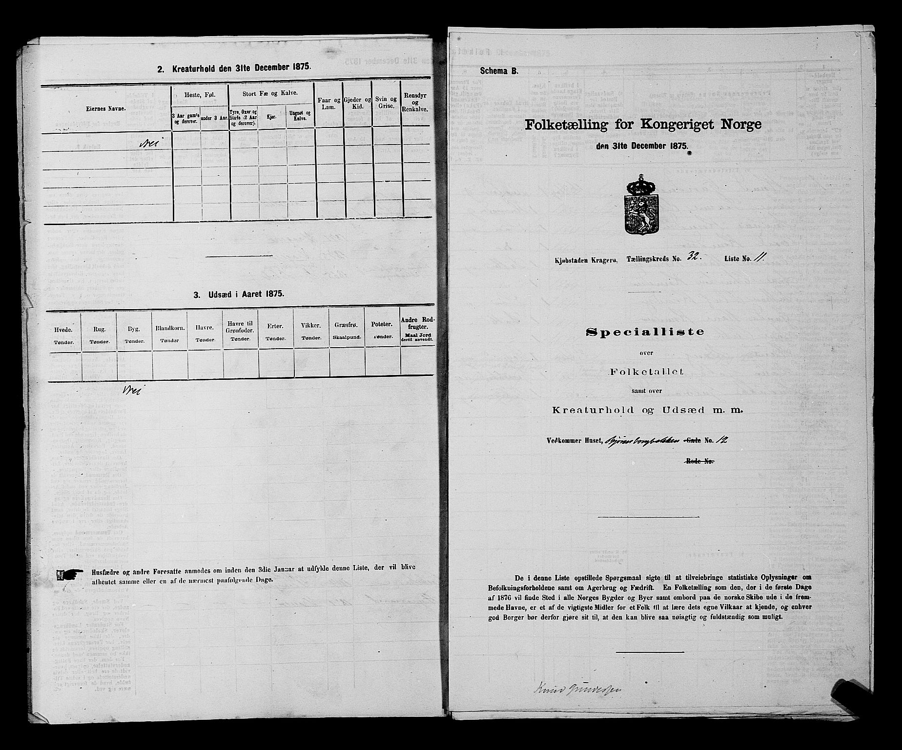 SAKO, 1875 census for 0801P Kragerø, 1875, p. 755