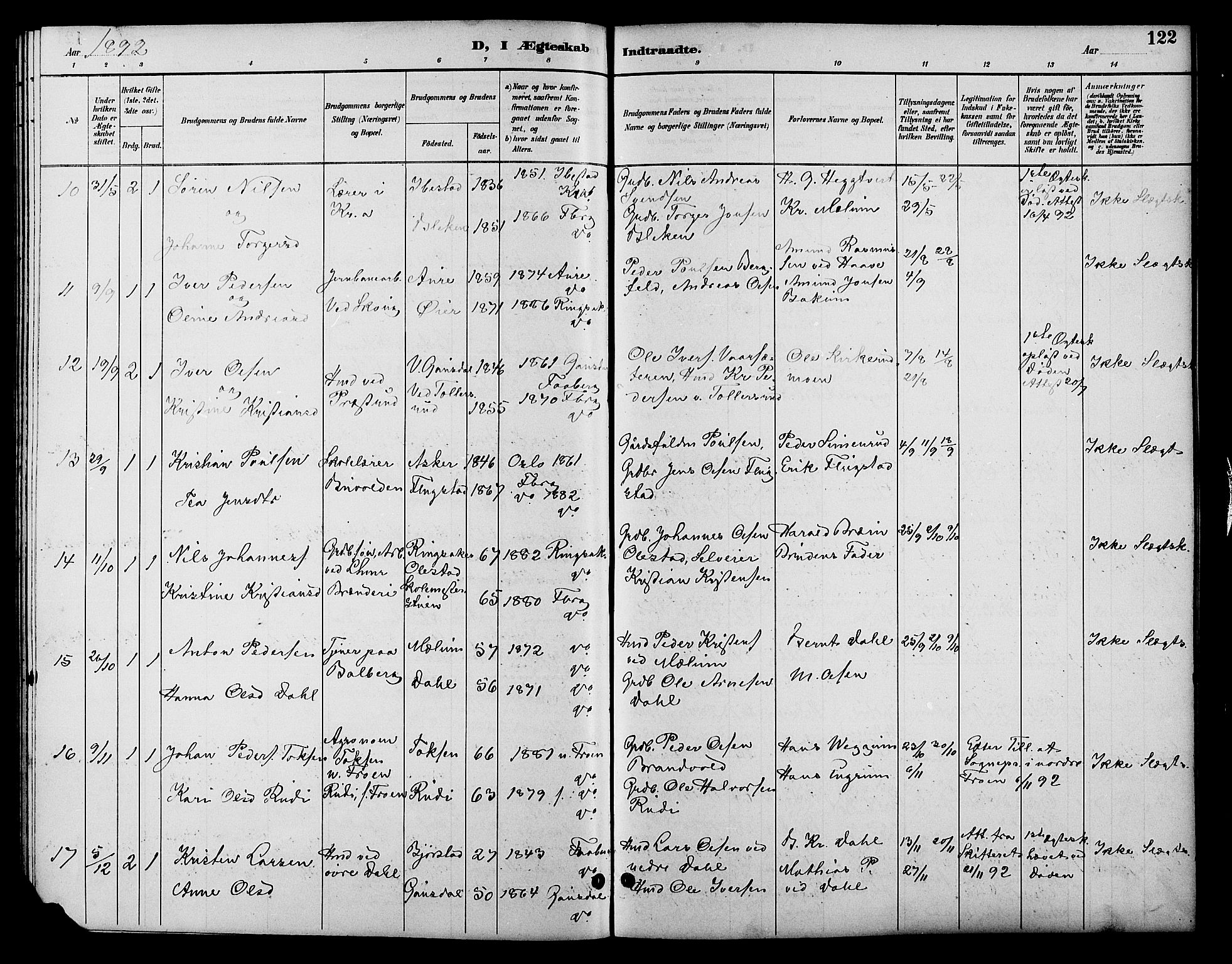Fåberg prestekontor, AV/SAH-PREST-086/H/Ha/Hab/L0010: Parish register (copy) no. 10, 1892-1900, p. 122