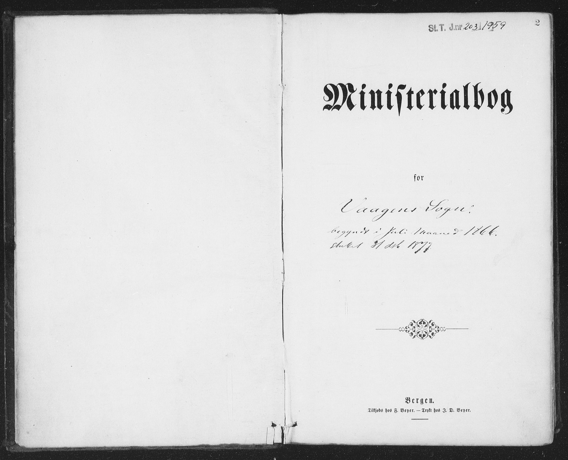 Ministerialprotokoller, klokkerbøker og fødselsregistre - Nordland, AV/SAT-A-1459/874/L1057: Parish register (official) no. 874A01, 1866-1877, p. 2