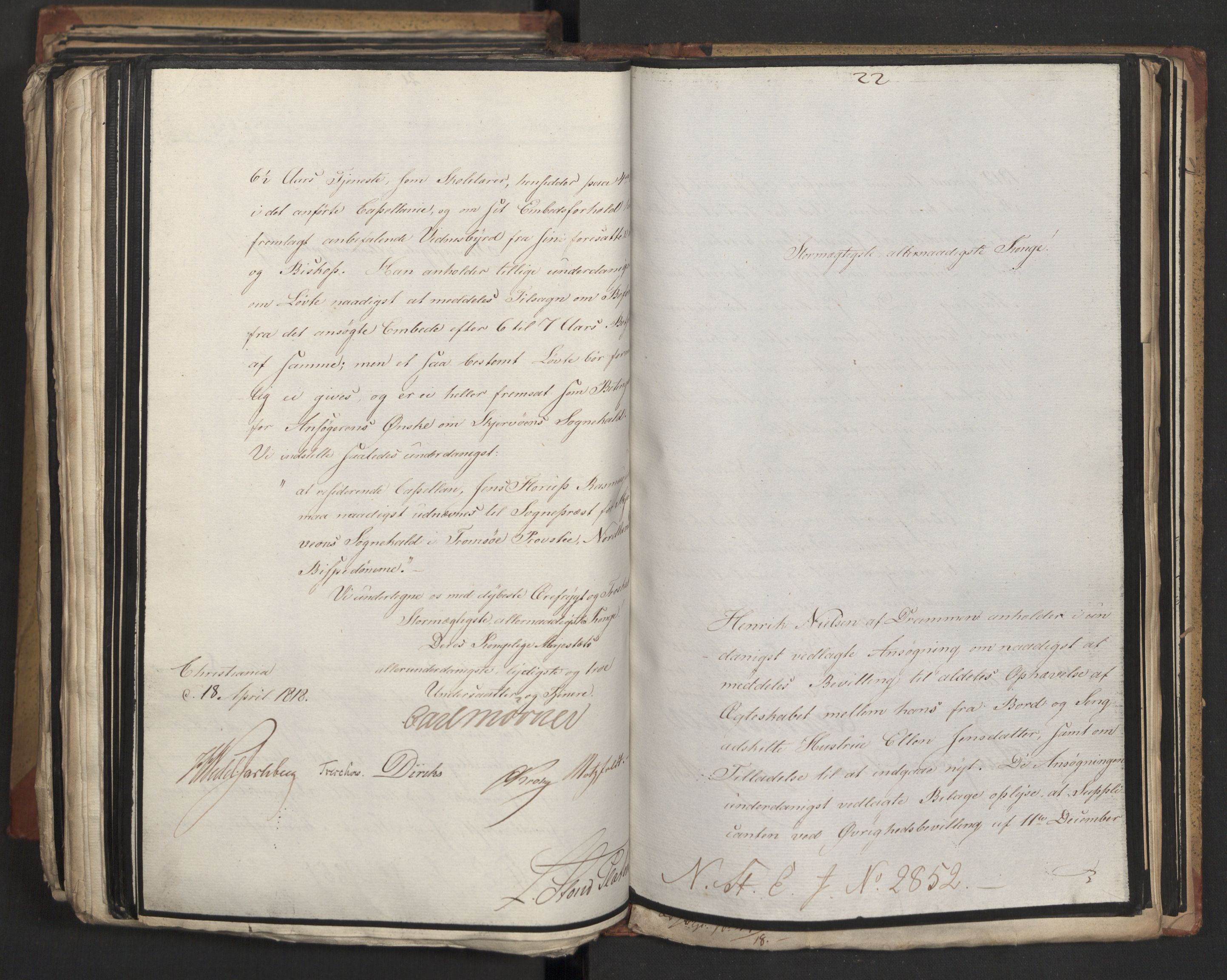 Statsrådsavdelingen i Stockholm, AV/RA-S-1003/D/Da/L0013: Regjeringsinnstillinger nr. 2761-2889, 1818, p. 502
