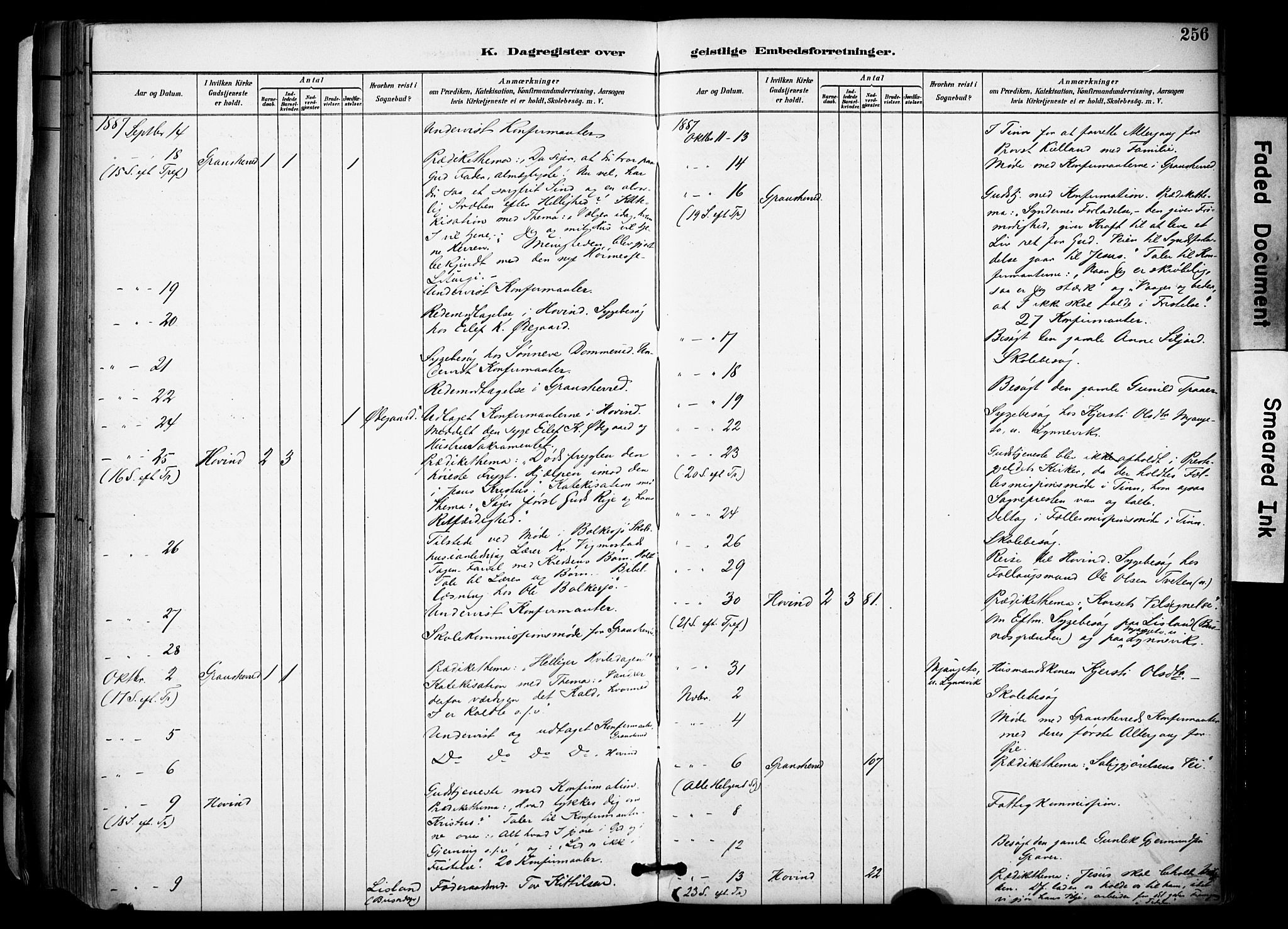 Gransherad kirkebøker, SAKO/A-267/F/Fa/L0005: Parish register (official) no. I 5, 1887-1916, p. 256