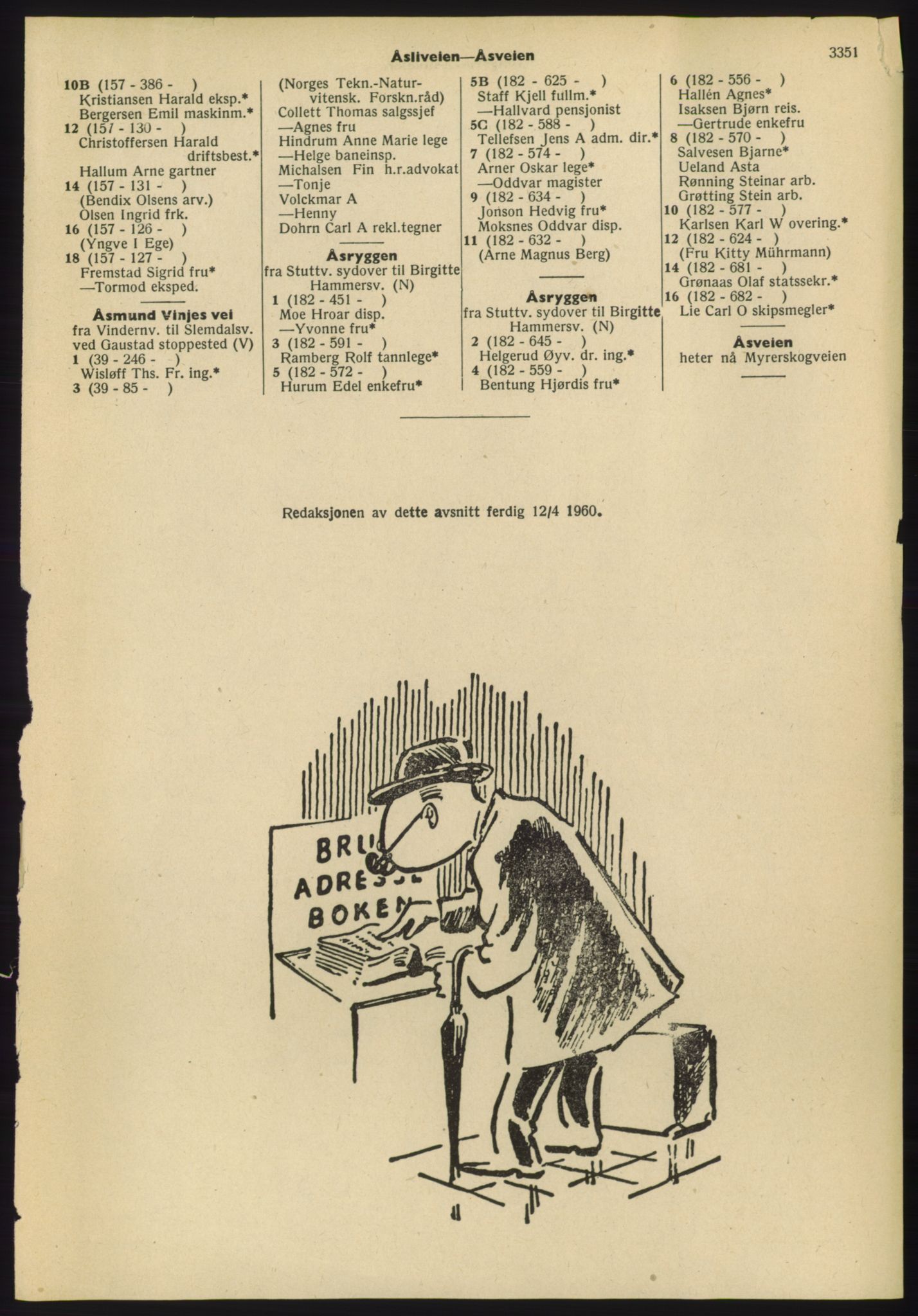 Kristiania/Oslo adressebok, PUBL/-, 1960-1961, p. 3351