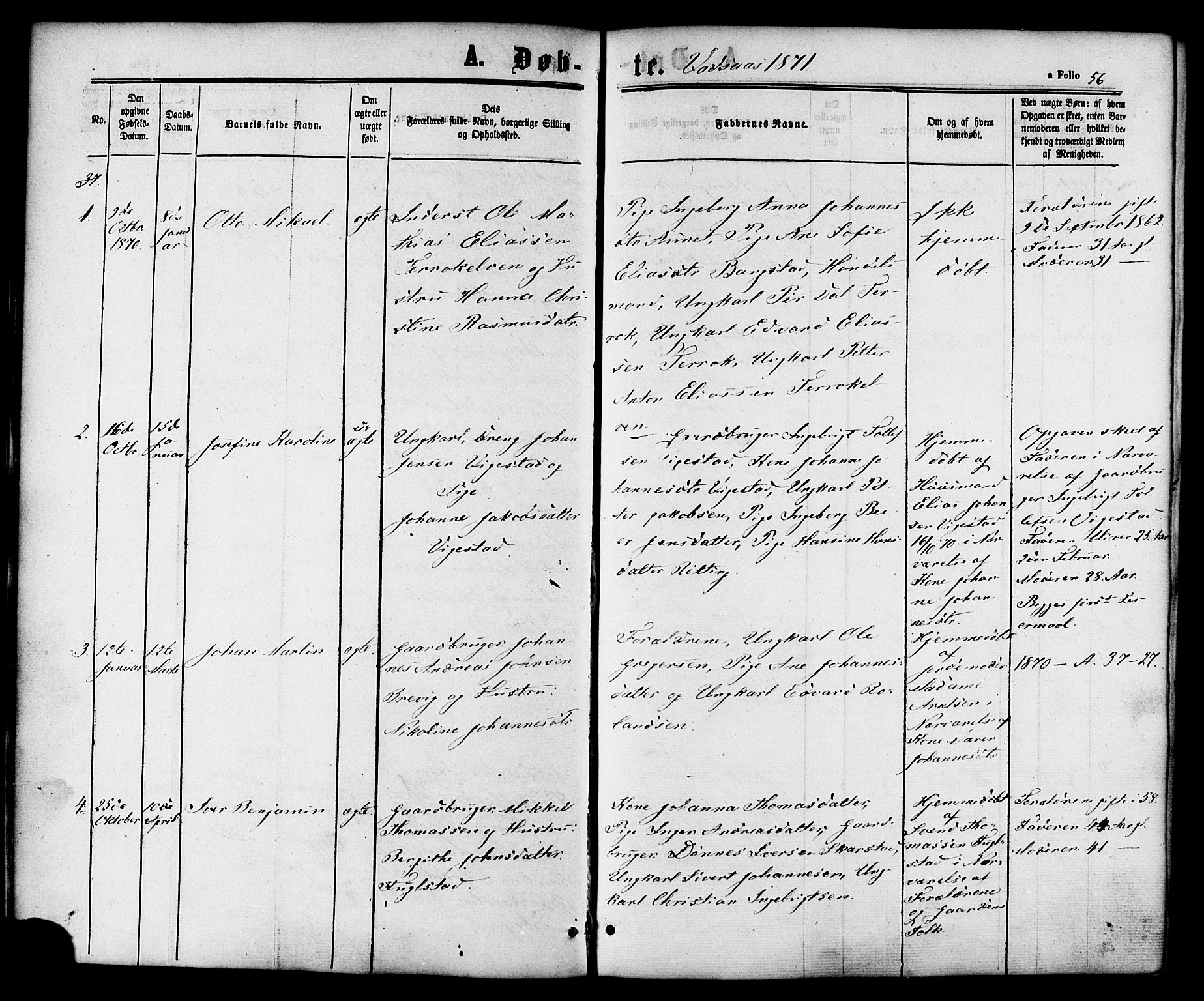 Ministerialprotokoller, klokkerbøker og fødselsregistre - Nordland, SAT/A-1459/810/L0146: Parish register (official) no. 810A08 /1, 1862-1874, p. 56