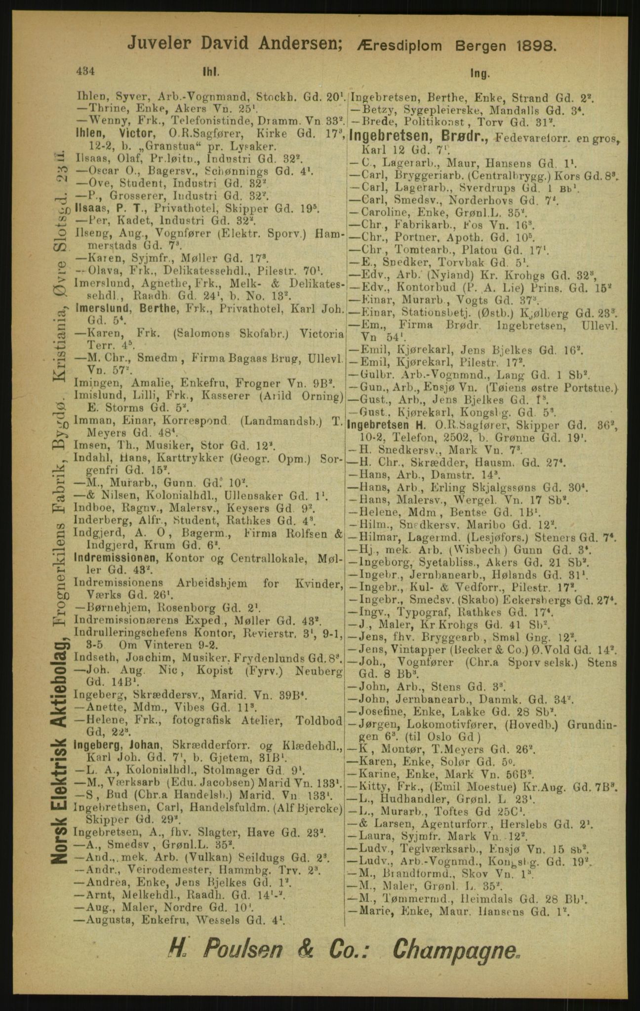 Kristiania/Oslo adressebok, PUBL/-, 1900, p. 434