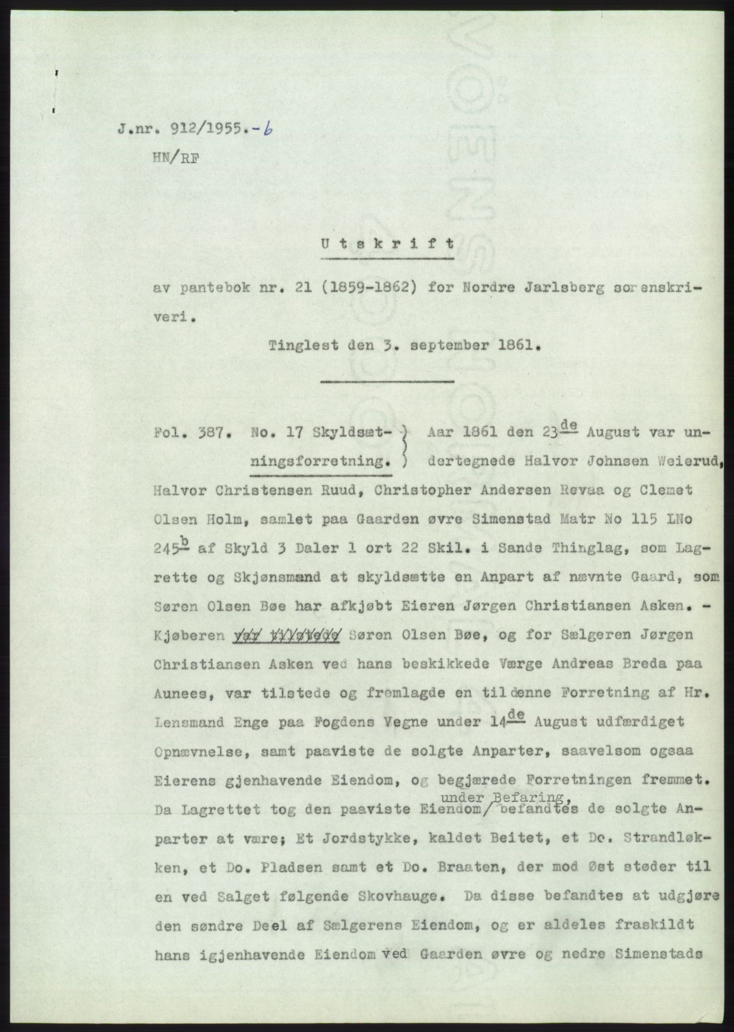 Statsarkivet i Kongsberg, SAKO/A-0001, 1955, p. 117
