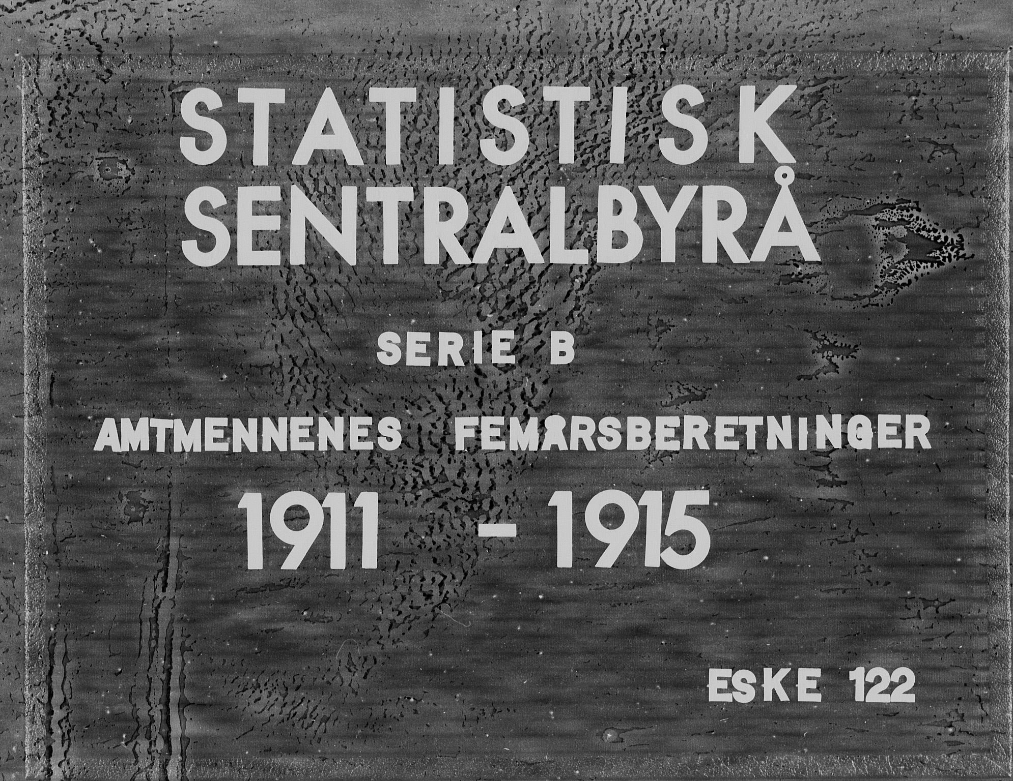 Statistisk sentralbyrå, Næringsøkonomiske emner, Generelt - Amtmennenes femårsberetninger, AV/RA-S-2233/F/Fa/L0122: --, 1914-1915, p. 1