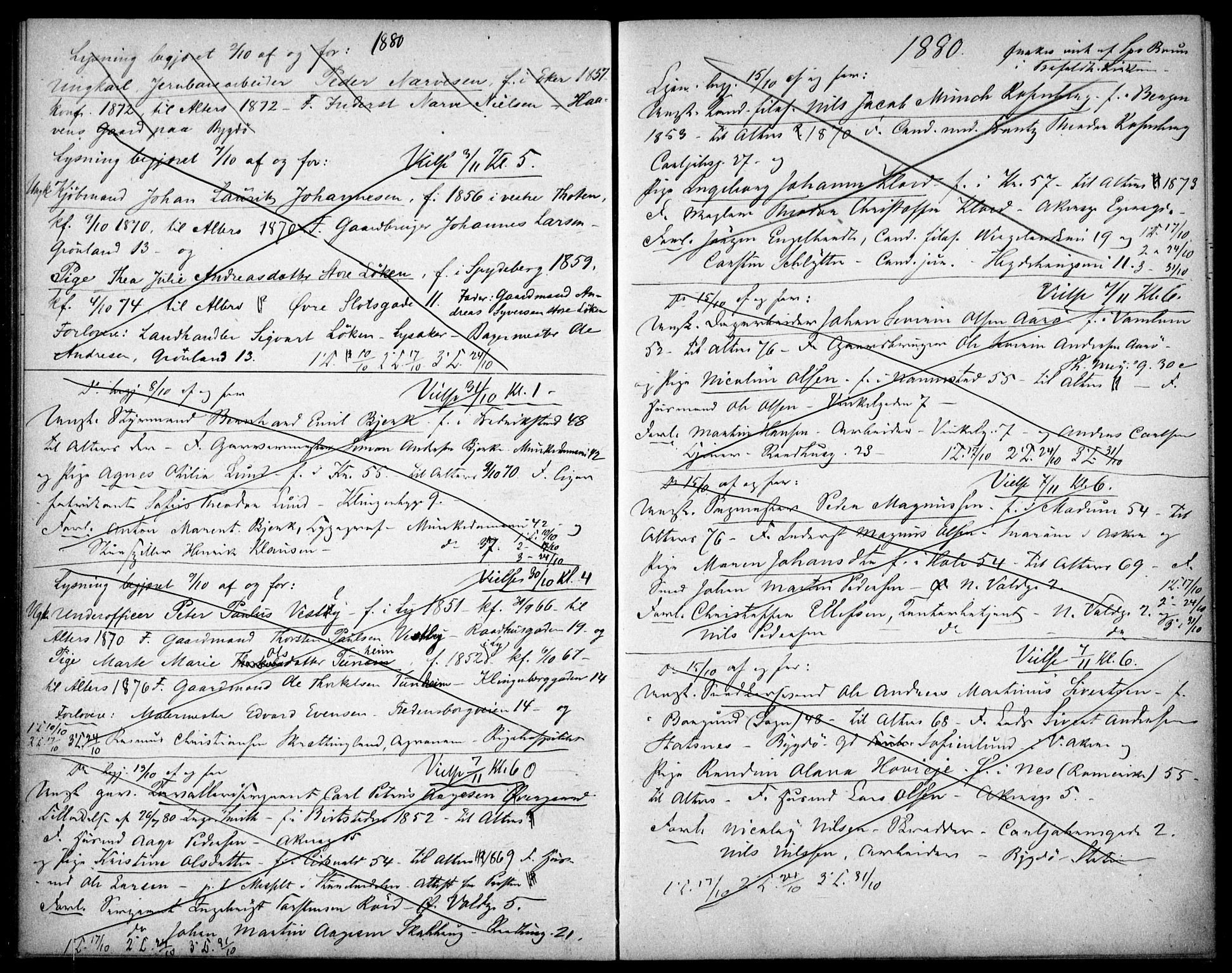 Johannes prestekontor Kirkebøker, SAO/A-10852/H/Ha/L0001: Banns register no. 1, 1875-1890