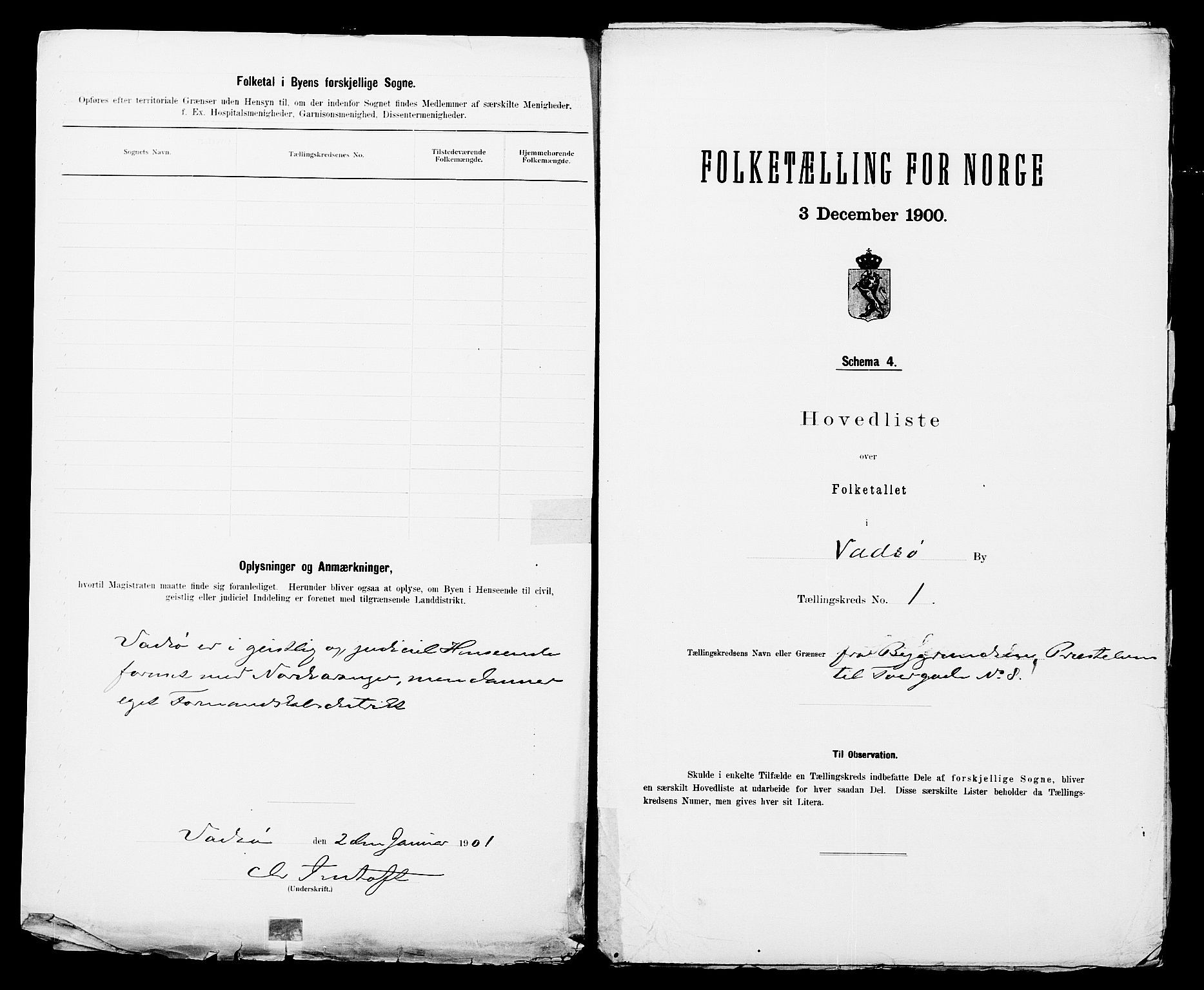 SATØ, 1900 census for Vadsø, 1900, p. 4