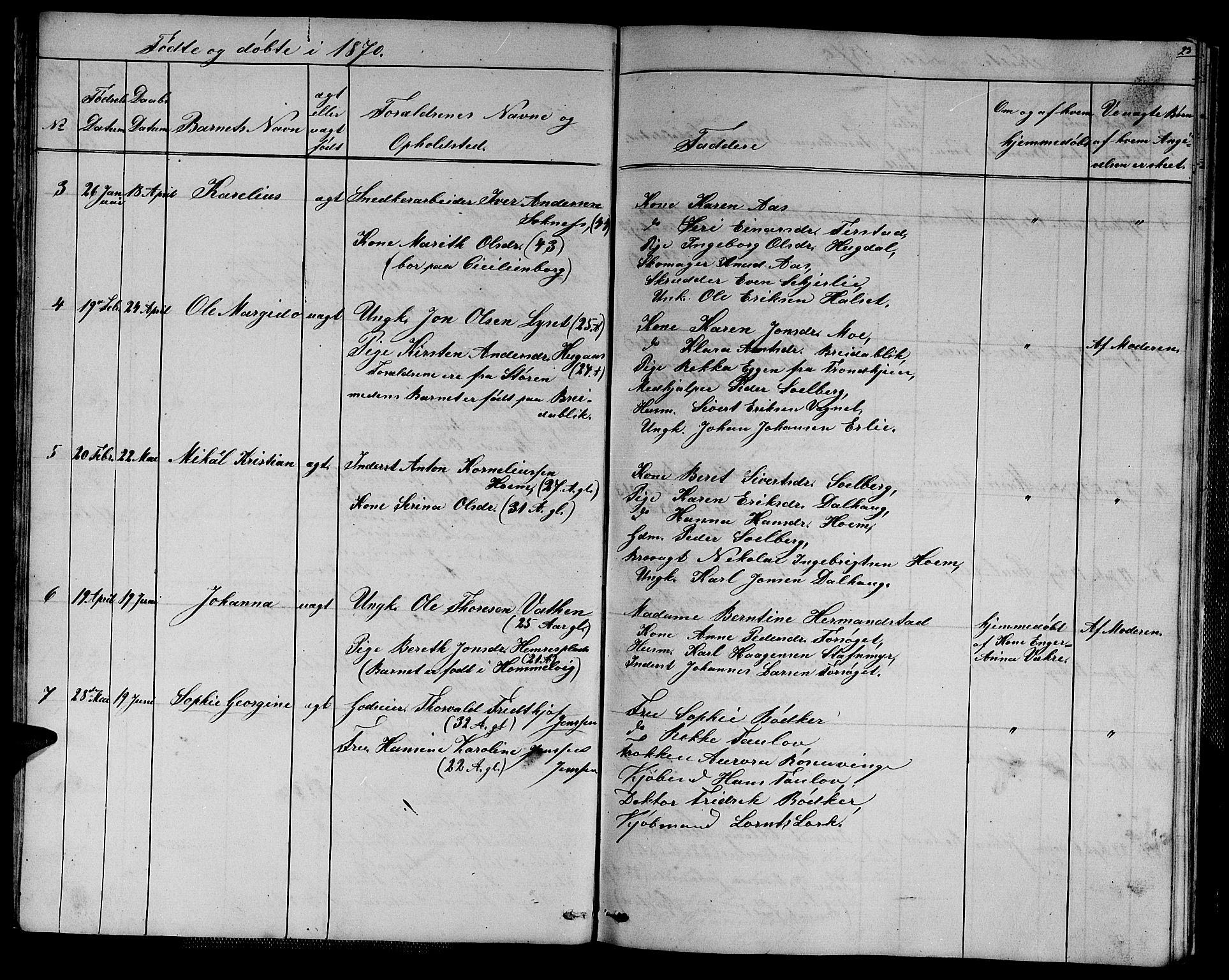 Ministerialprotokoller, klokkerbøker og fødselsregistre - Sør-Trøndelag, SAT/A-1456/611/L0353: Parish register (copy) no. 611C01, 1854-1881, p. 23