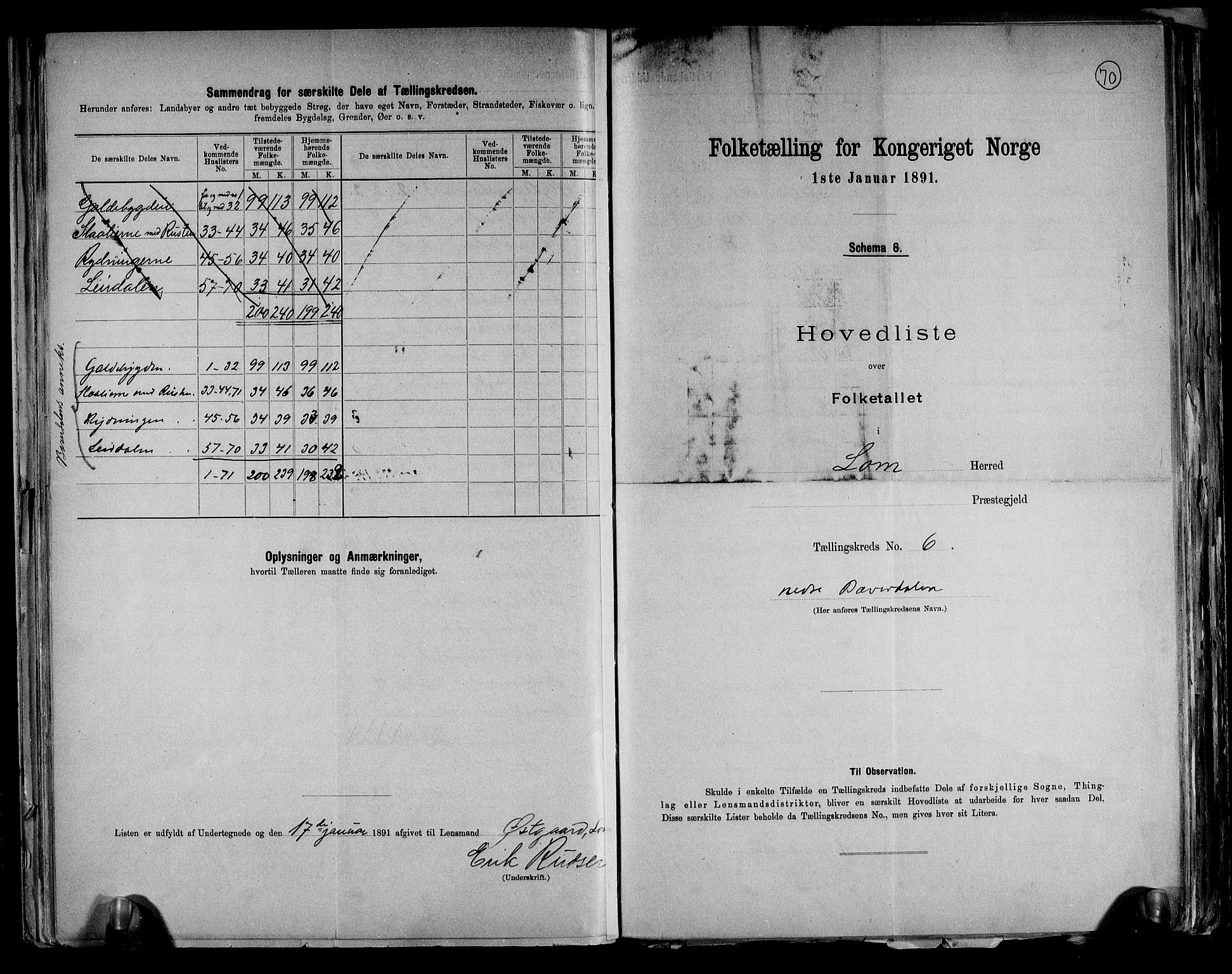 RA, 1891 census for 0514 Lom, 1891, p. 14