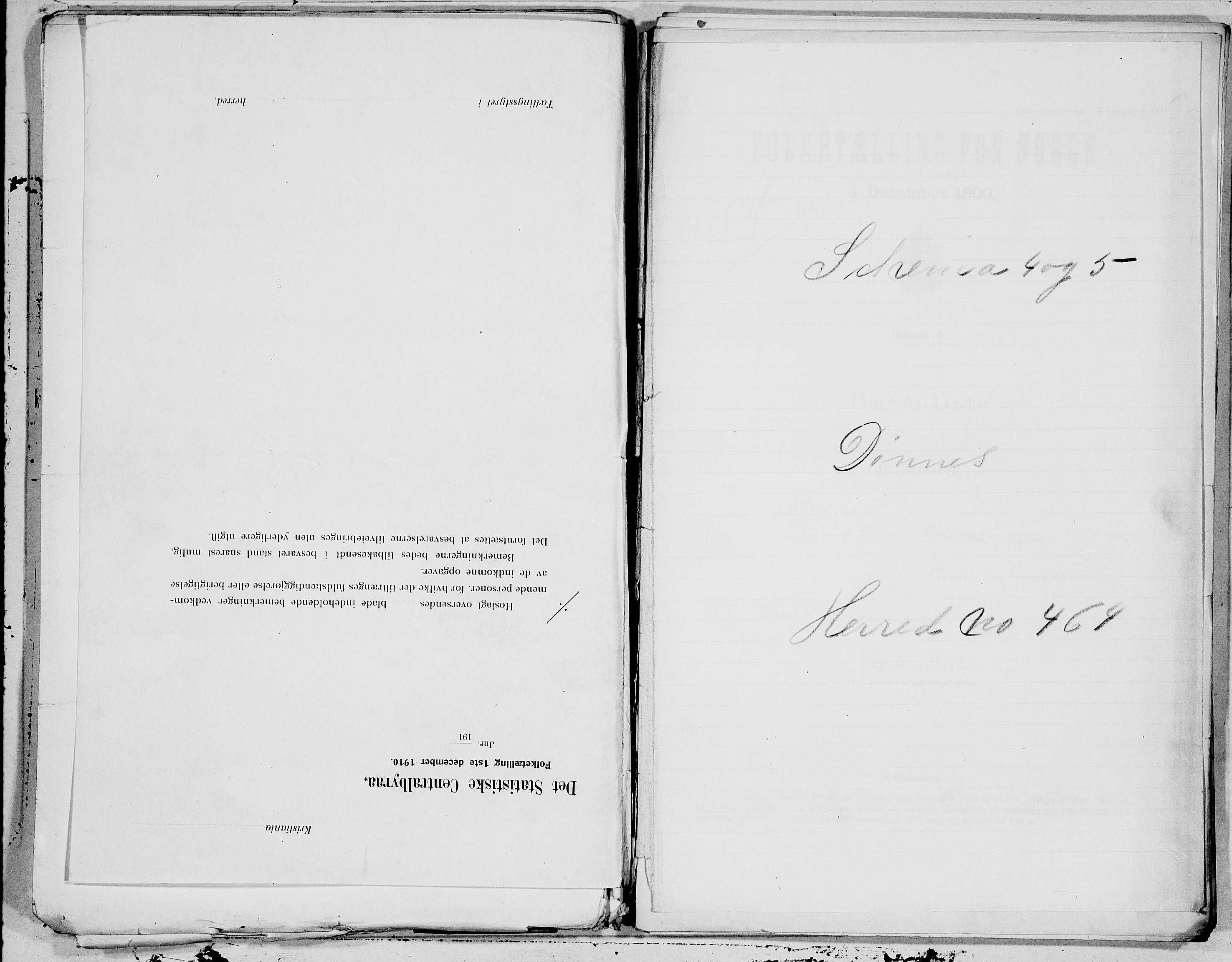 SAT, 1900 census for Dønnes, 1900, p. 1
