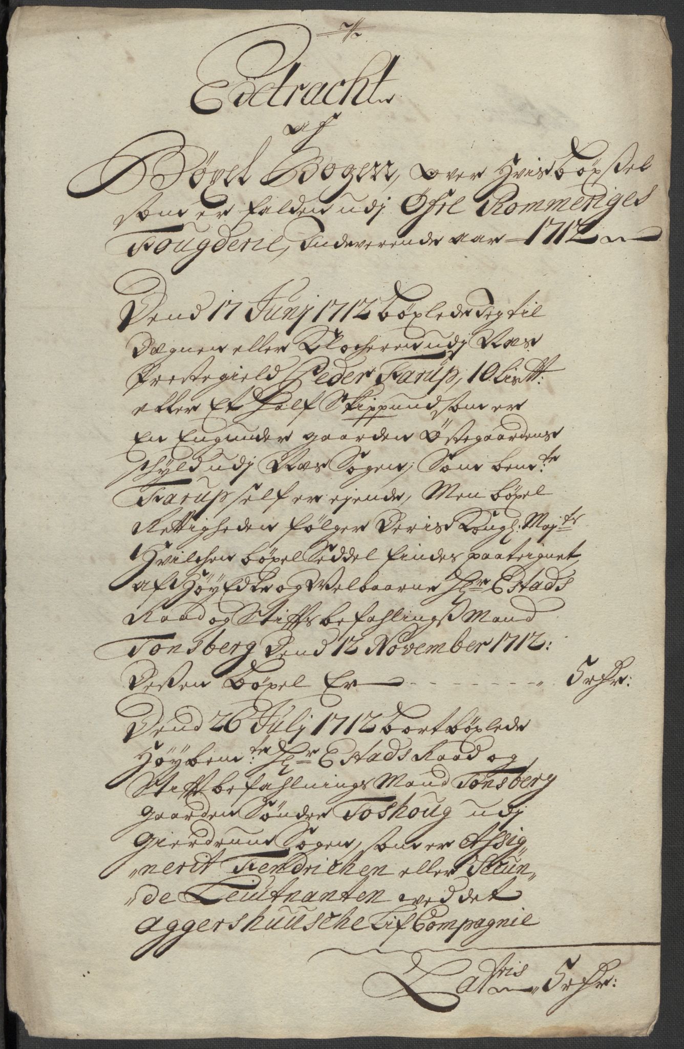 Rentekammeret inntil 1814, Reviderte regnskaper, Fogderegnskap, AV/RA-EA-4092/R12/L0722: Fogderegnskap Øvre Romerike, 1712, p. 280