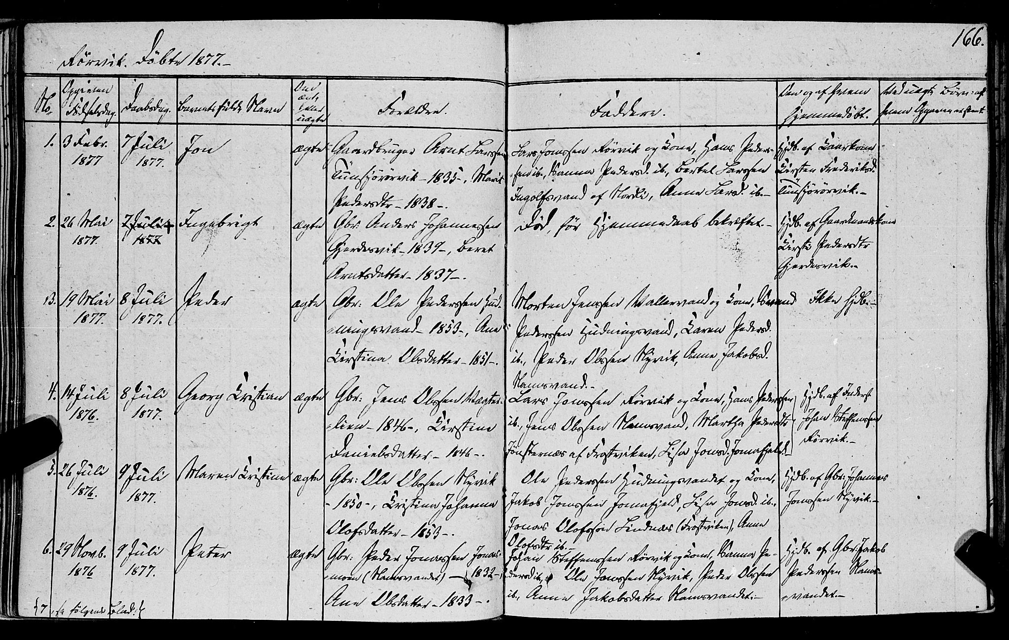 Ministerialprotokoller, klokkerbøker og fødselsregistre - Nord-Trøndelag, AV/SAT-A-1458/762/L0538: Parish register (official) no. 762A02 /1, 1833-1879, p. 166