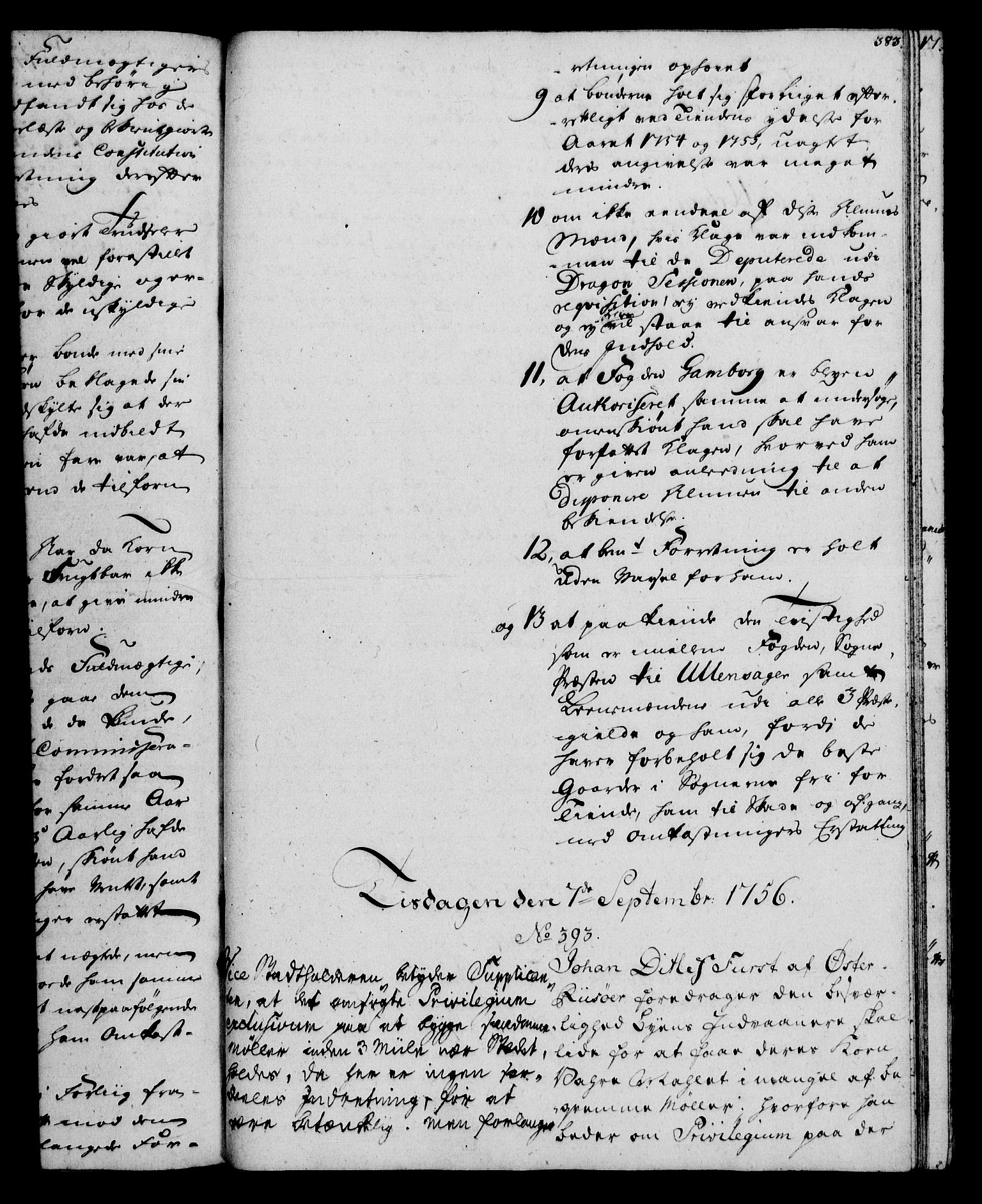 Rentekammeret, Kammerkanselliet, RA/EA-3111/G/Gh/Gha/L0033: Norsk ekstraktmemorialprotokoll (merket RK 53.78), 1755-1756, p. 383