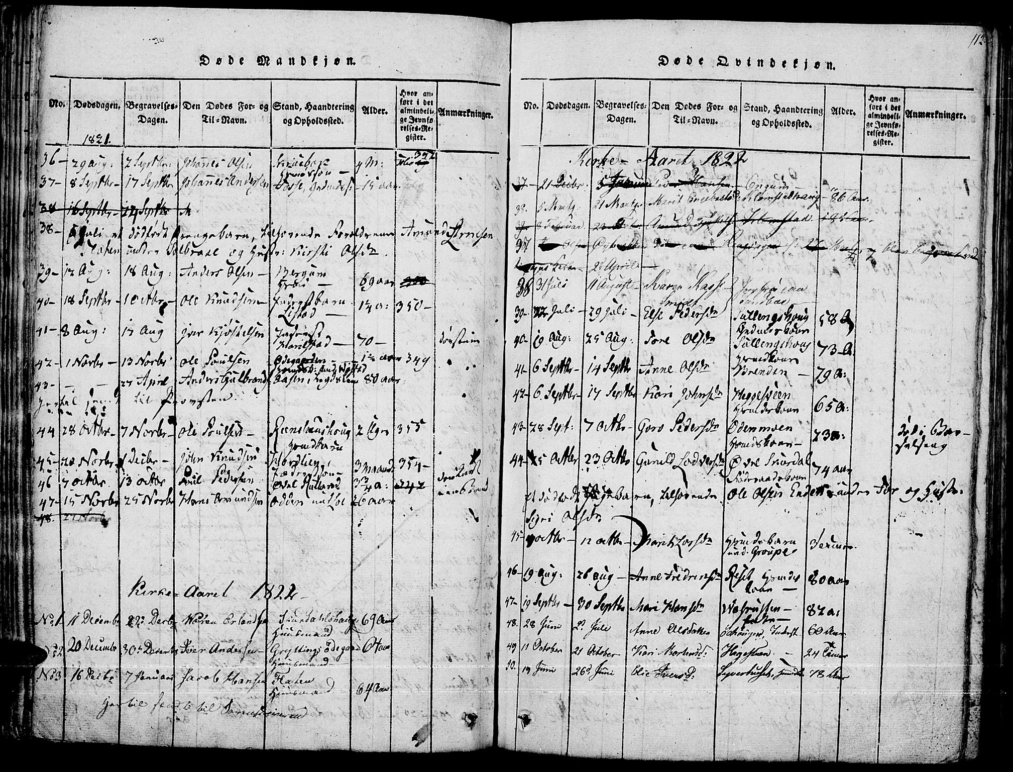 Fron prestekontor, SAH/PREST-078/H/Ha/Haa/L0002: Parish register (official) no. 2, 1816-1827, p. 112
