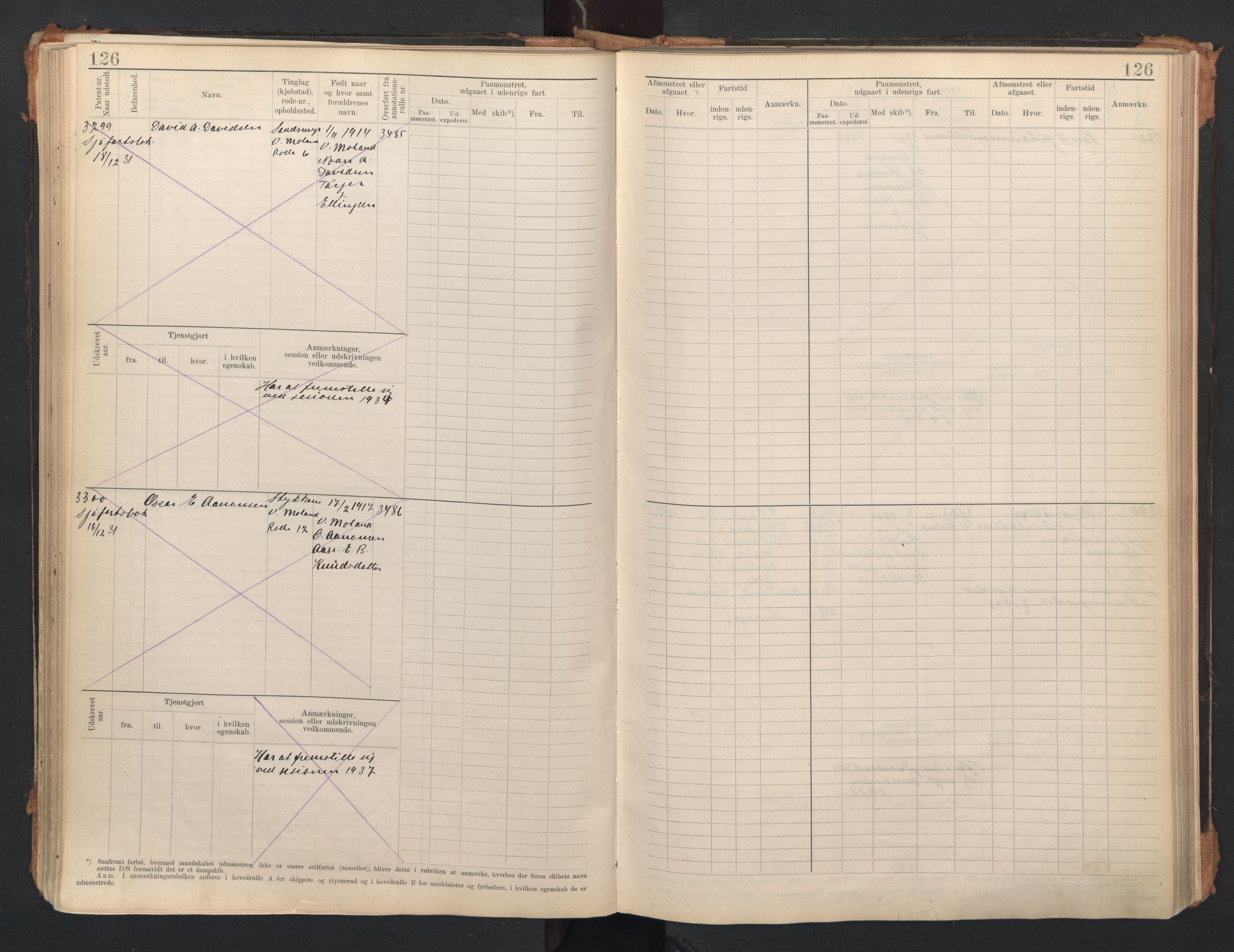 Lillesand mønstringskrets, SAK/2031-0014/F/Fb/L0006: Hovedrulle A nr 3049-3634, W-15, 1913-1946, p. 132