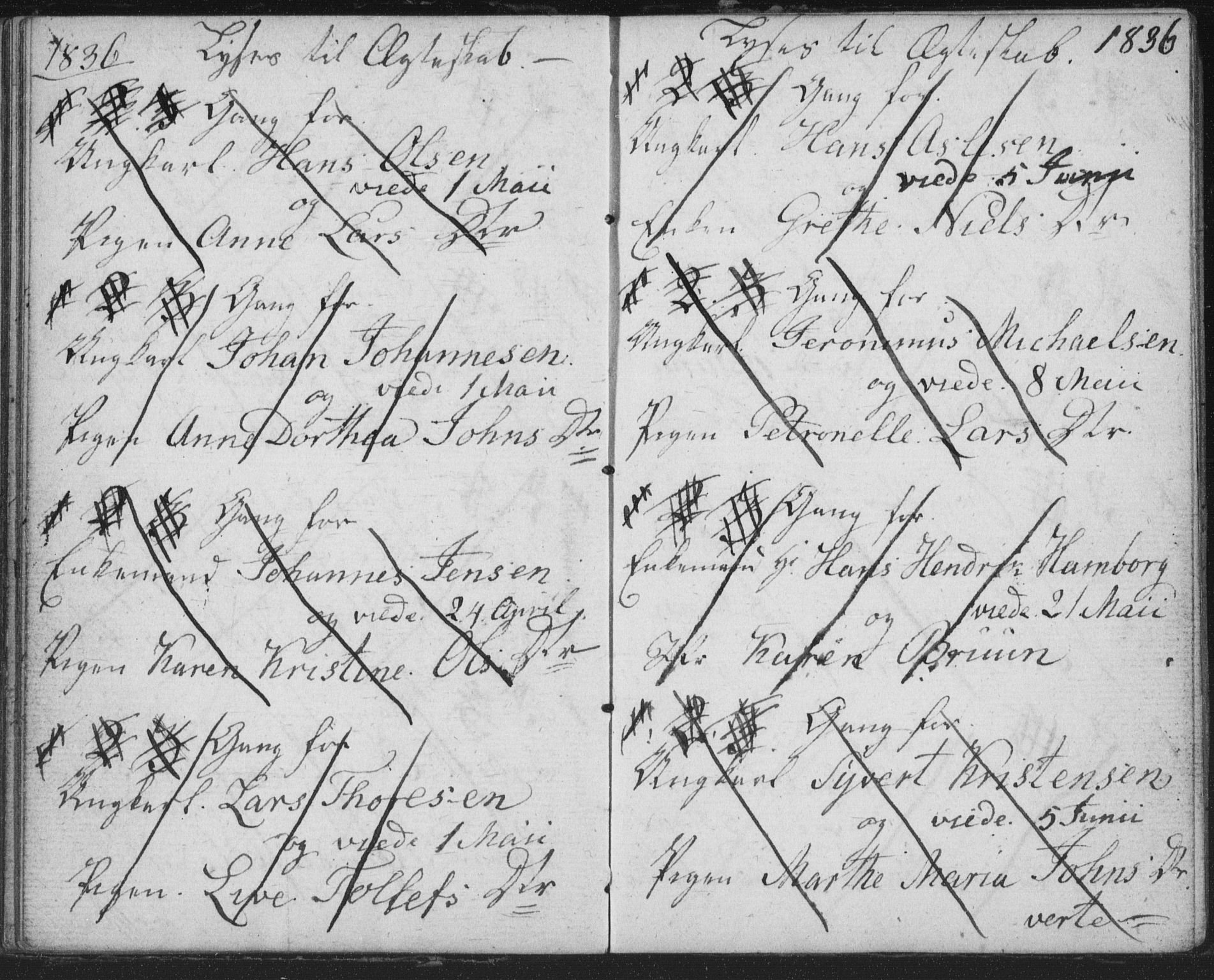 Bragernes kirkebøker, AV/SAKO-A-6/H/Ha/L0002: Banns register no. 2, 1832-1846