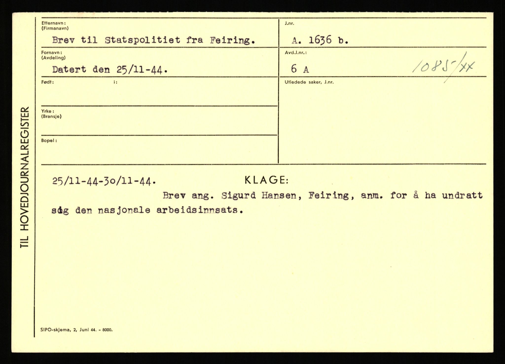 Statspolitiet - Hovedkontoret / Osloavdelingen, AV/RA-S-1329/C/Ca/L0003: Brechan - Eichinger	, 1943-1945, p. 382