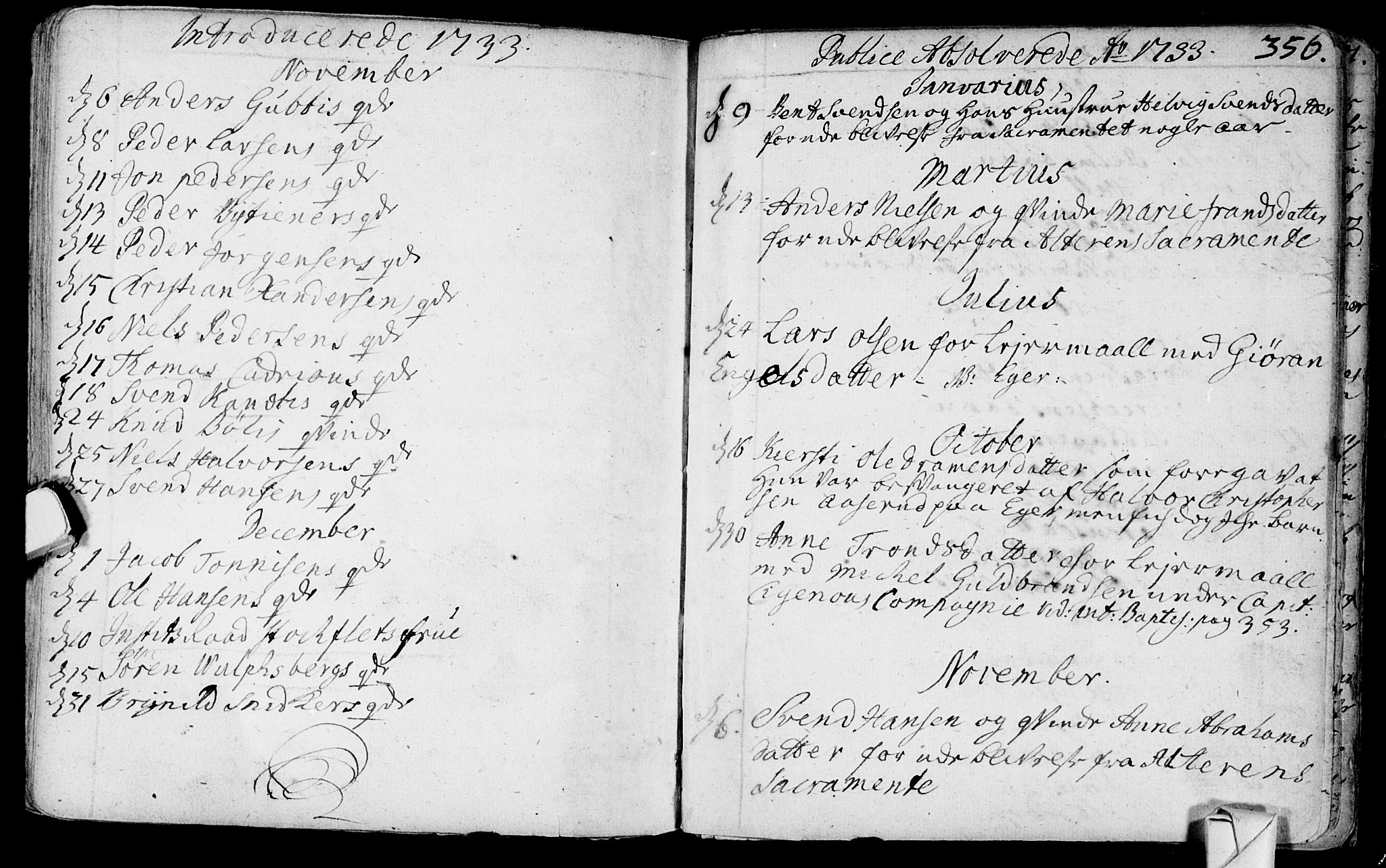 Bragernes kirkebøker, AV/SAKO-A-6/F/Fa/L0003: Parish register (official) no. I 3, 1706-1734, p. 356