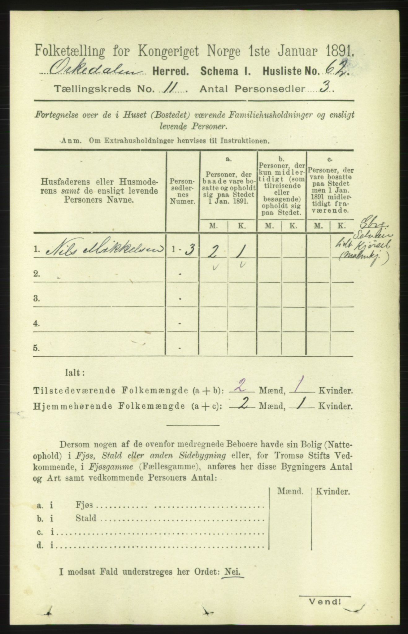 RA, 1891 census for 1638 Orkdal, 1891, p. 5141