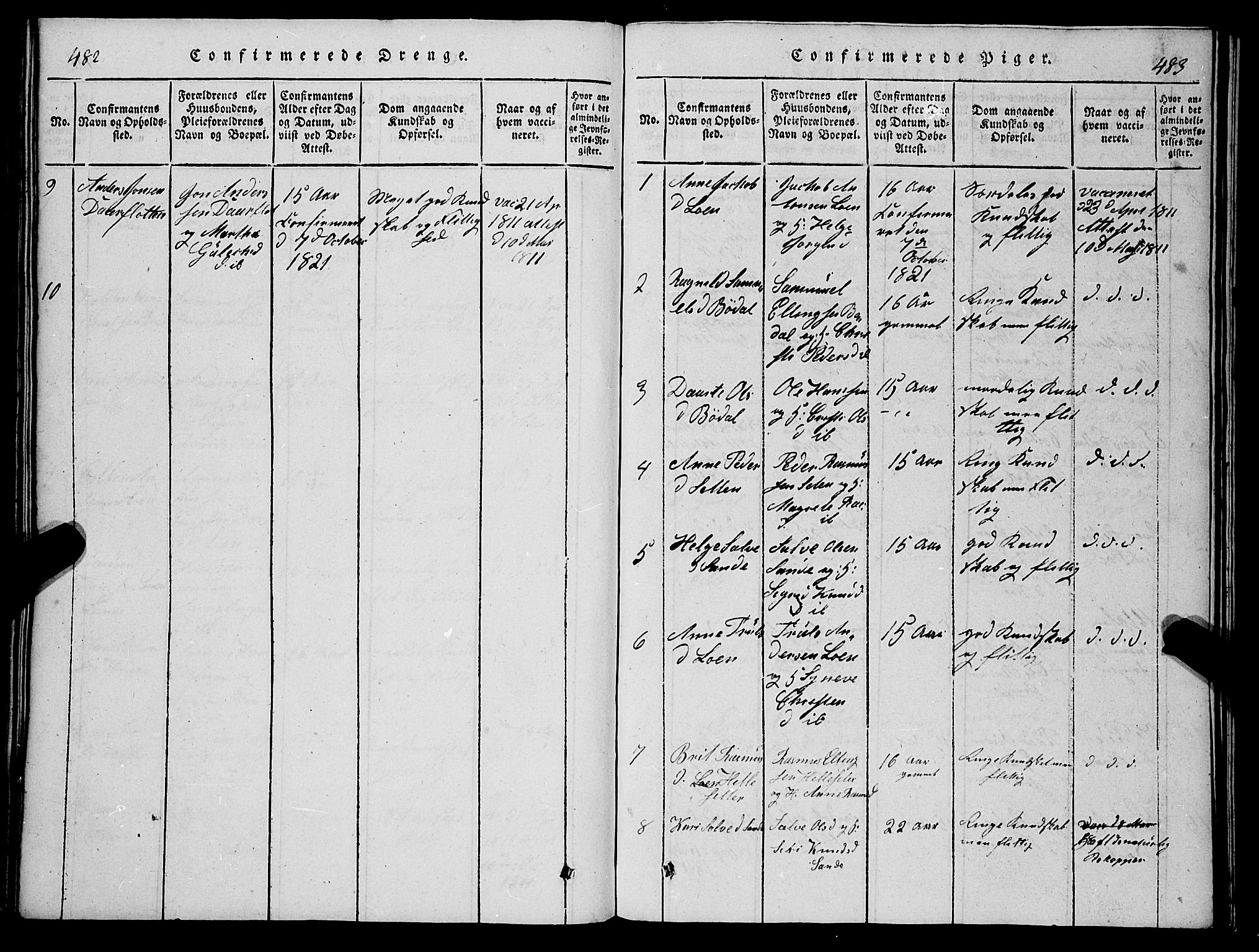 Stryn Sokneprestembete, SAB/A-82501: Parish register (copy) no. C 1, 1801-1845, p. 482-483