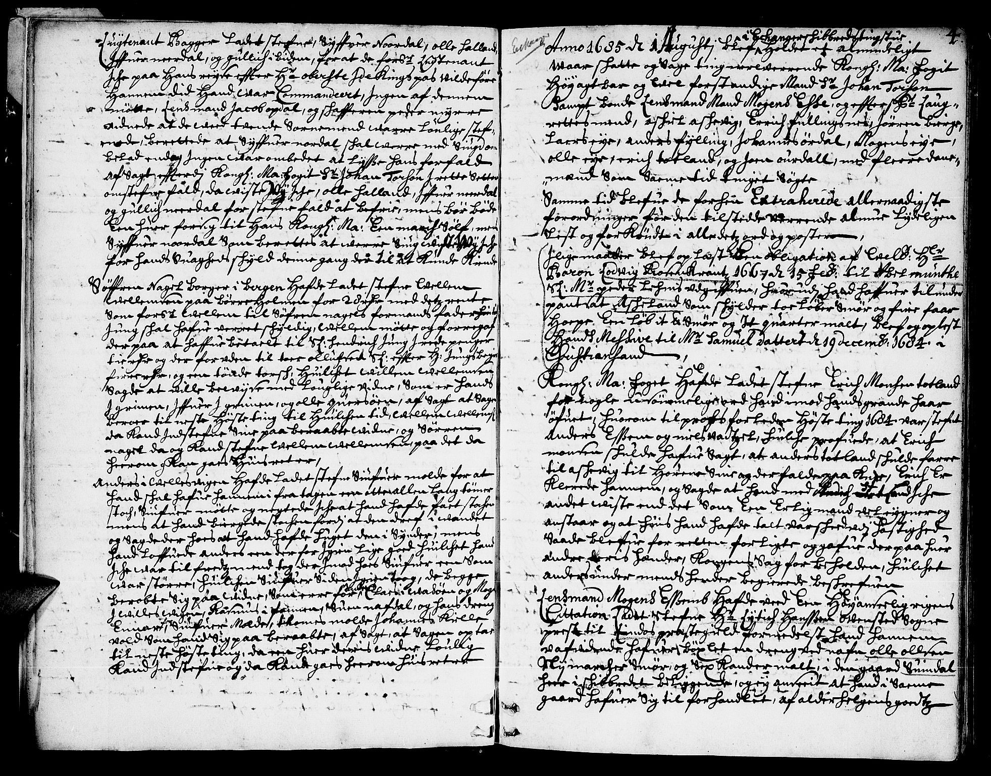 Nordhordland sorenskrivar, SAB/A-2901/1/F/Fa/L0022: Tingbok (justisprotokoll), 1685-1687, p. 3b-4a