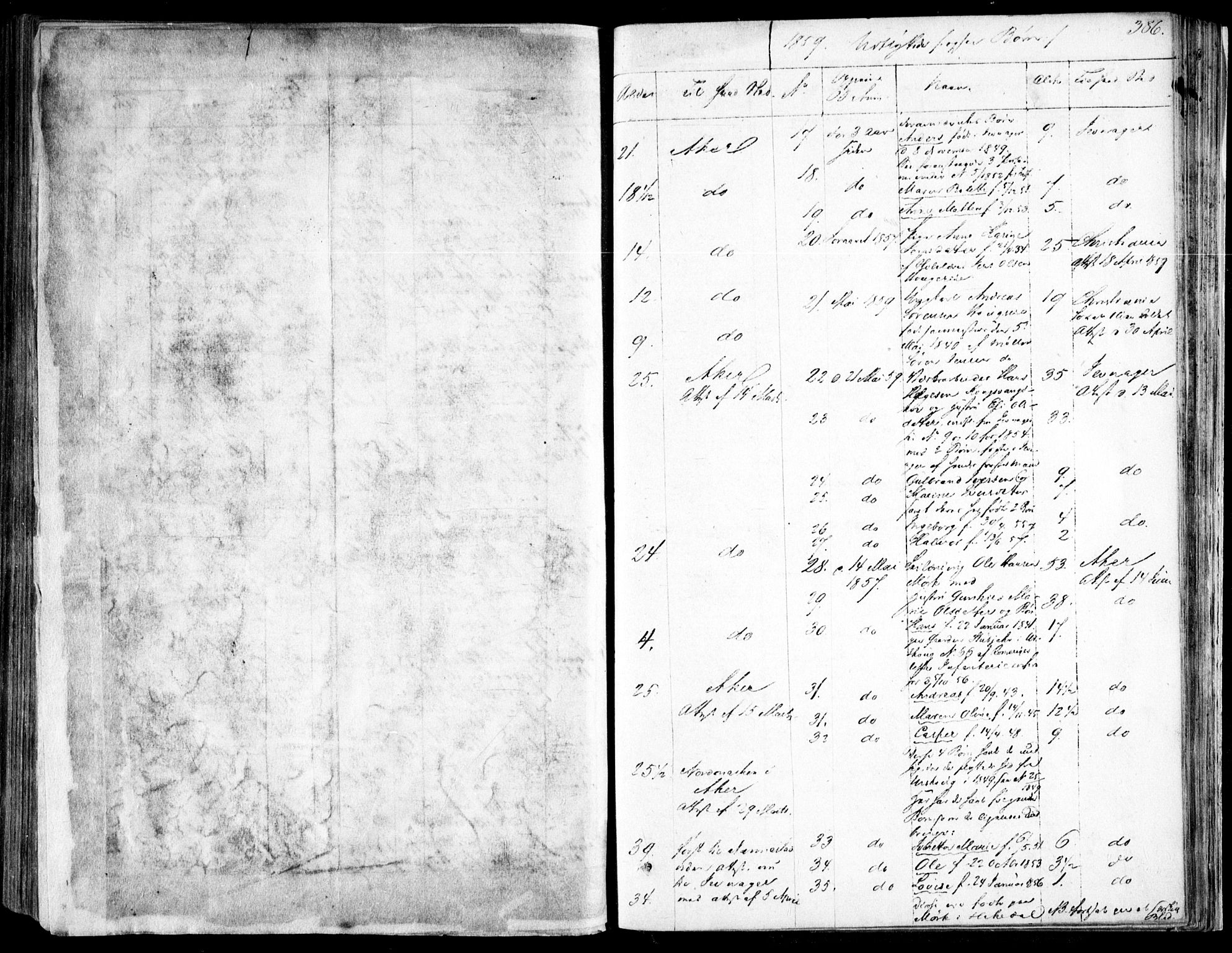 Nittedal prestekontor Kirkebøker, SAO/A-10365a/F/Fa/L0005: Parish register (official) no. I 5, 1850-1862, p. 386