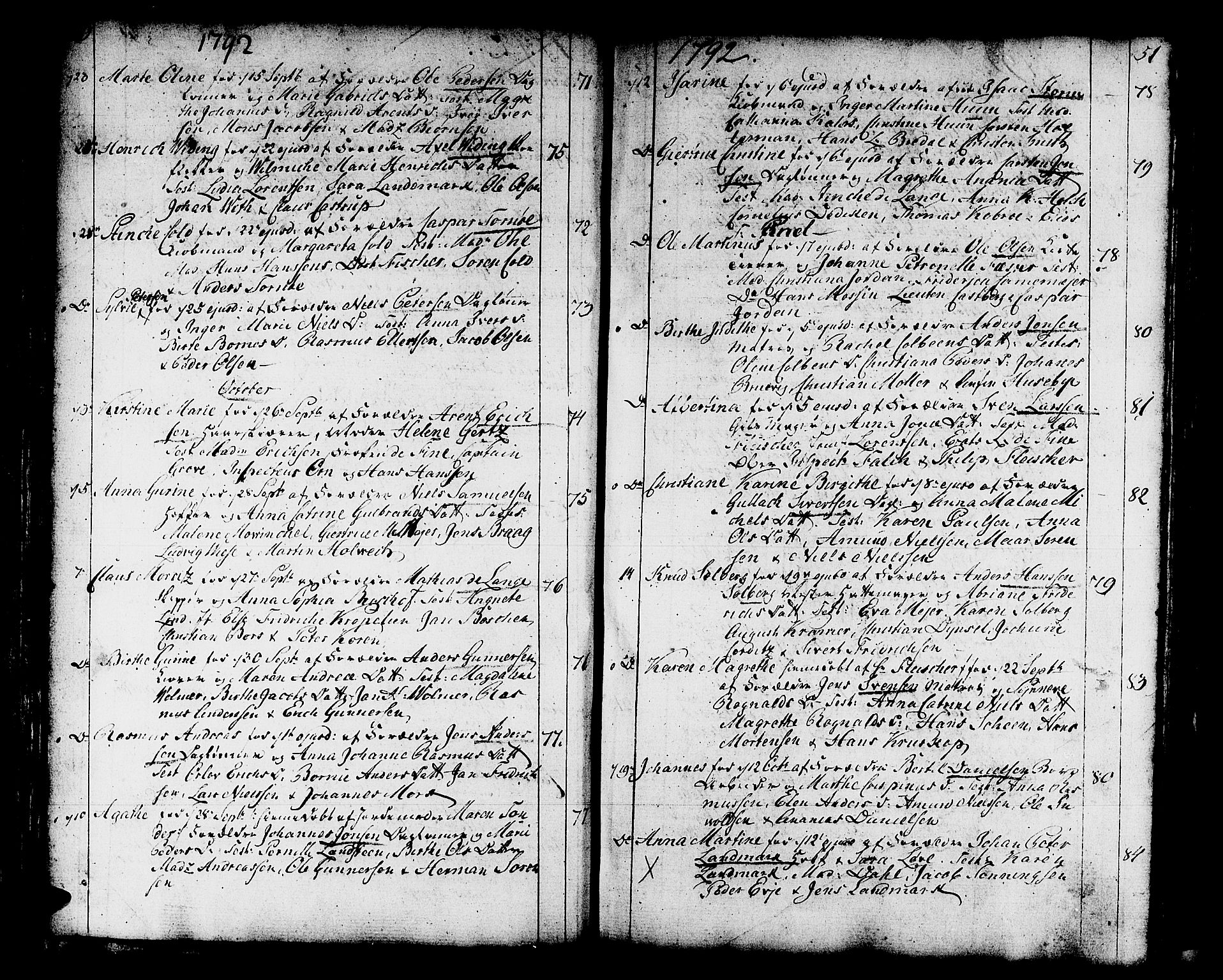 Domkirken sokneprestembete, SAB/A-74801/H/Haa/L0004: Parish register (official) no. A 4, 1763-1820, p. 50-51