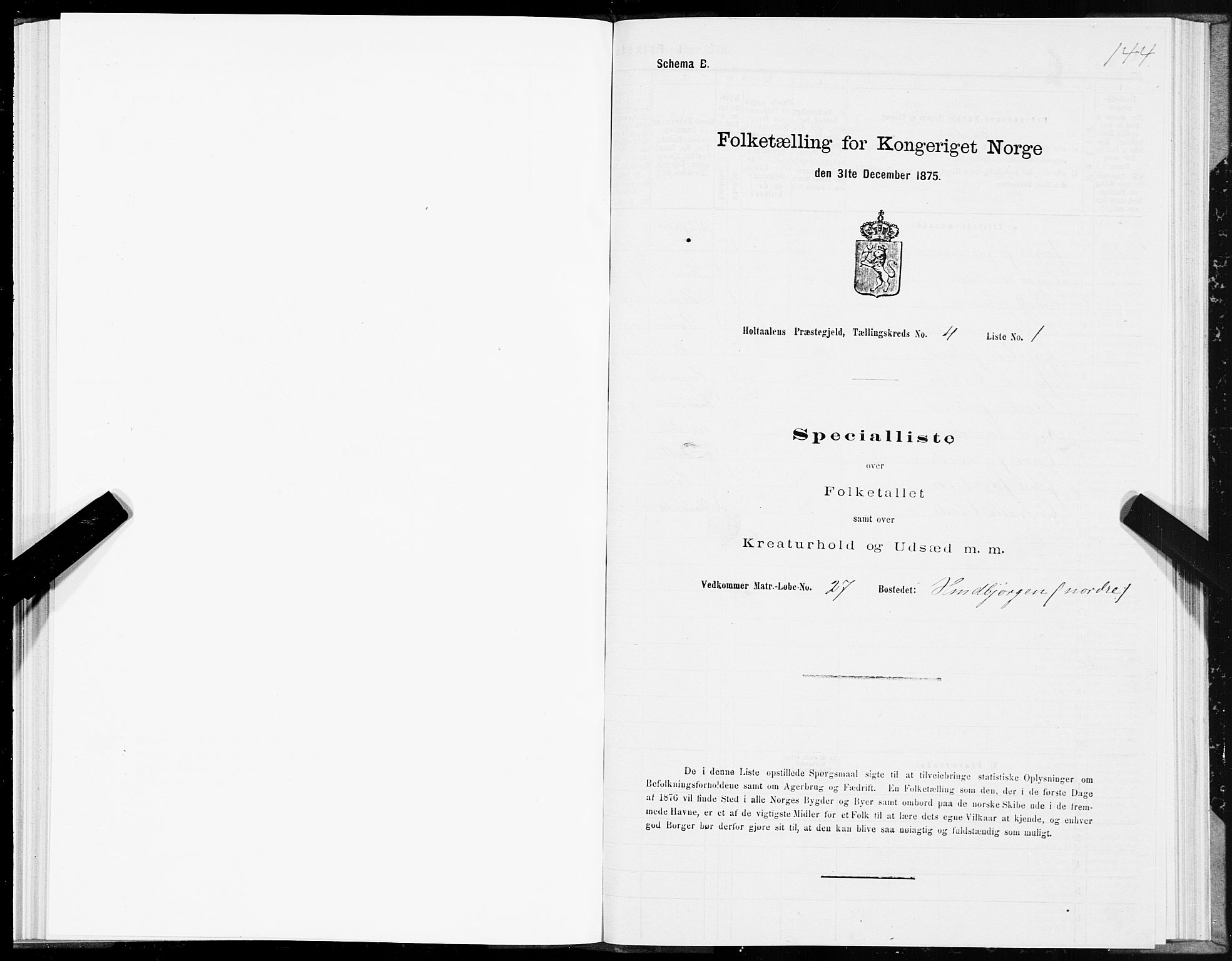 SAT, 1875 census for 1645P Haltdalen, 1875, p. 3144