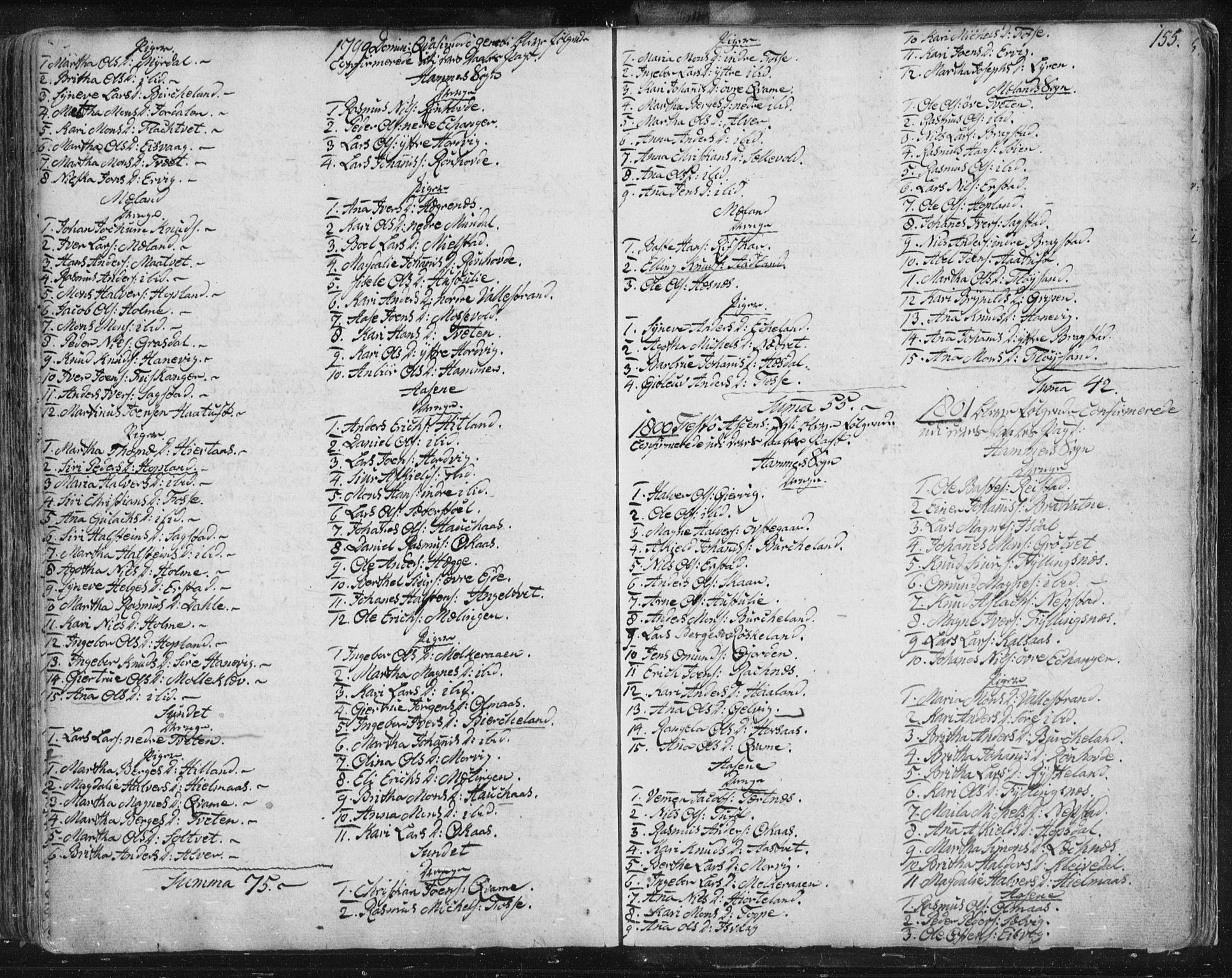 Hamre sokneprestembete, AV/SAB-A-75501/H/Ha/Haa/Haaa/L0008: Parish register (official) no. A 8, 1778-1804, p. 155