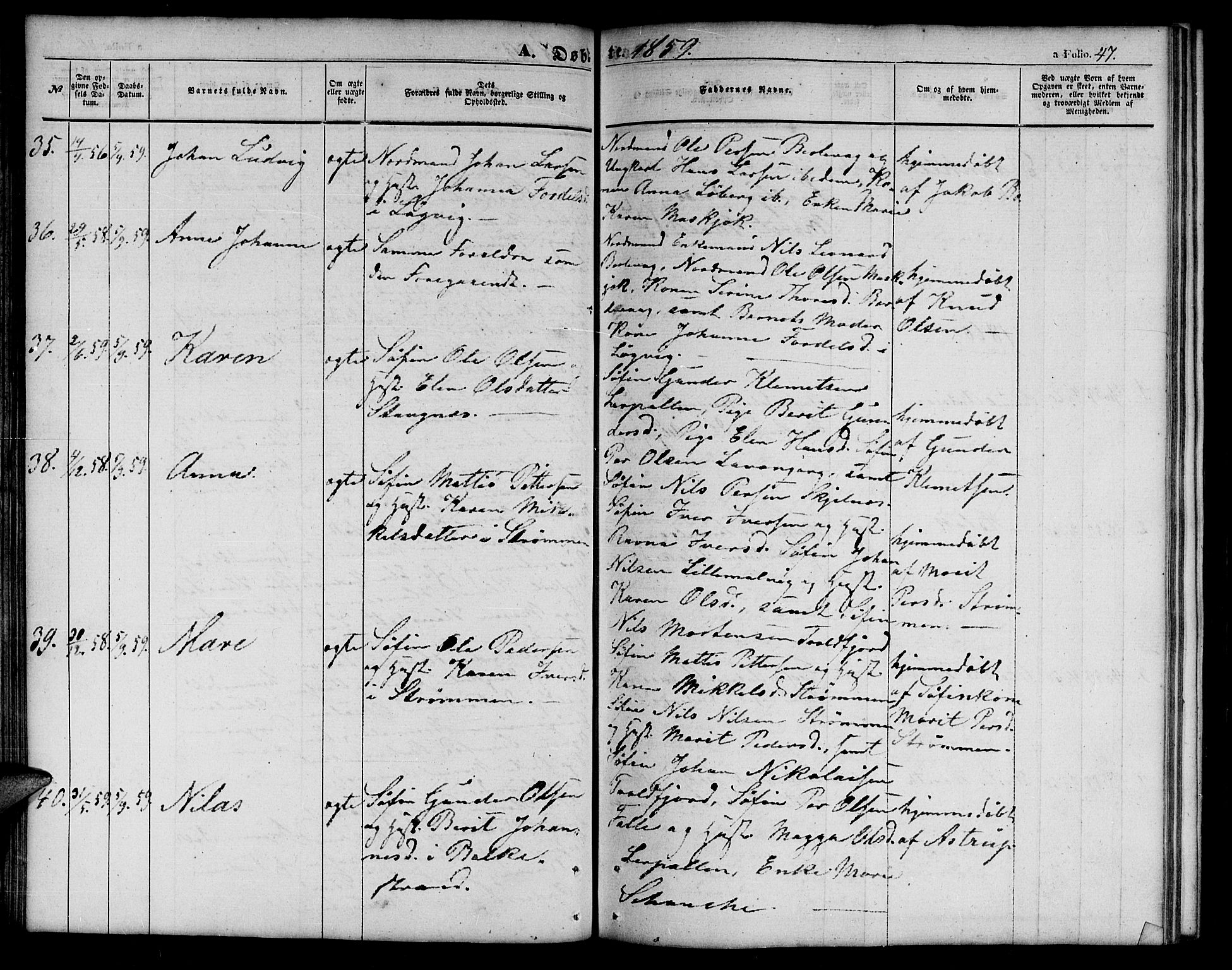 Tana sokneprestkontor, SATØ/S-1334/H/Hb/L0001klokker: Parish register (copy) no. 1 /1, 1853-1867, p. 47