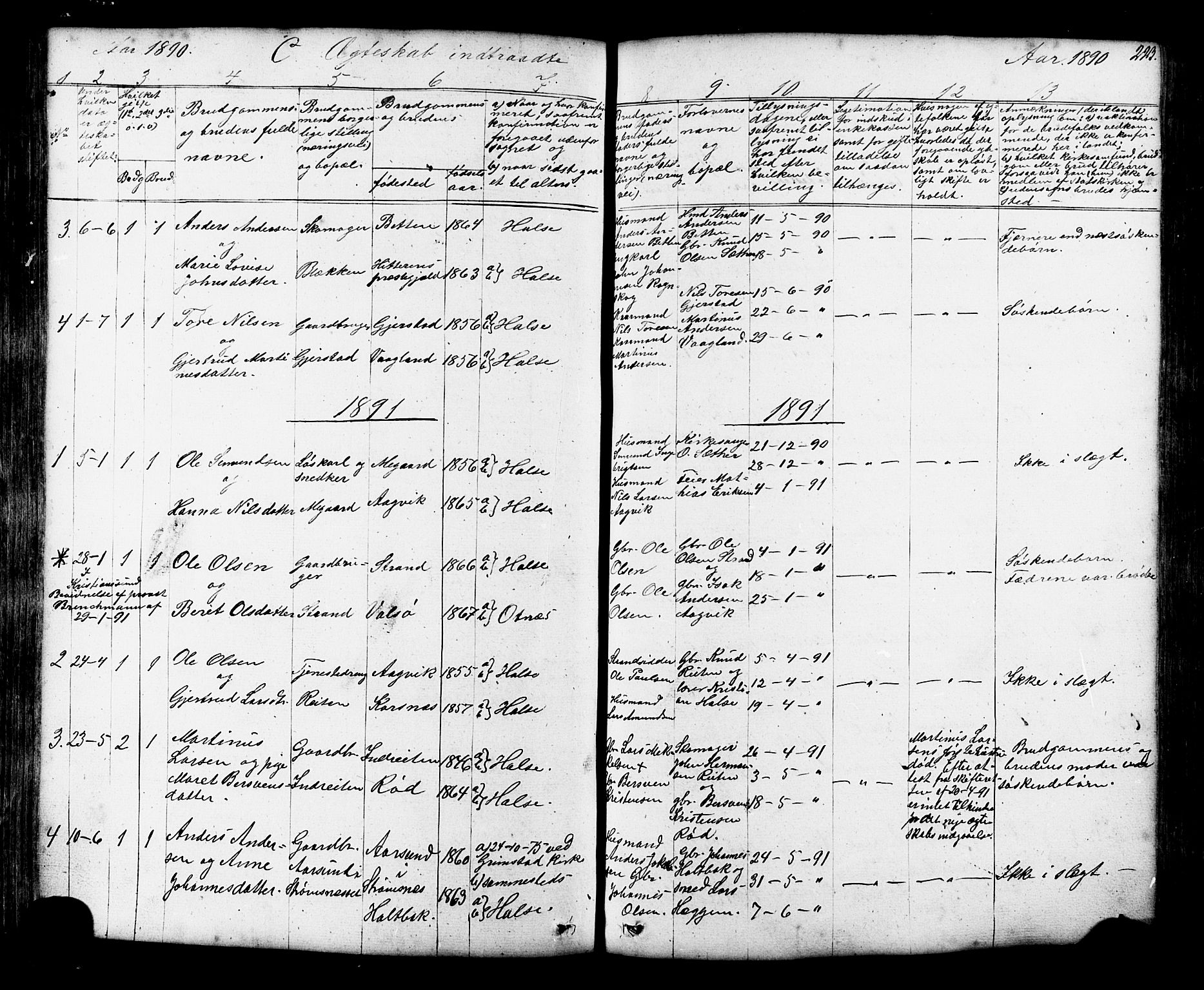 Ministerialprotokoller, klokkerbøker og fødselsregistre - Møre og Romsdal, AV/SAT-A-1454/576/L0890: Parish register (copy) no. 576C01, 1837-1908, p. 223