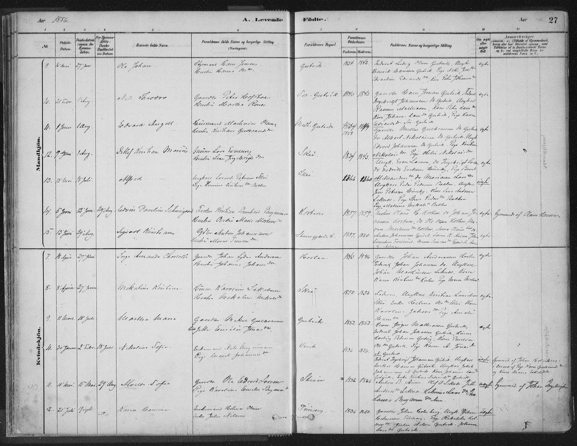 Ministerialprotokoller, klokkerbøker og fødselsregistre - Nord-Trøndelag, AV/SAT-A-1458/788/L0697: Parish register (official) no. 788A04, 1878-1902, p. 27