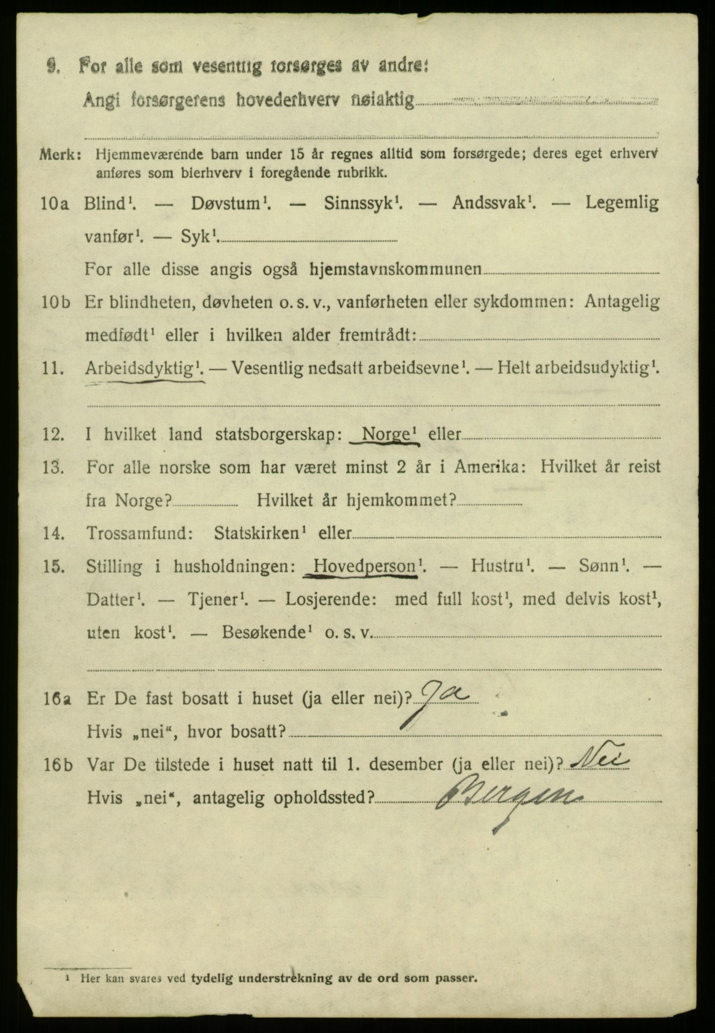 SAB, 1920 census for Lindås, 1920, p. 5922