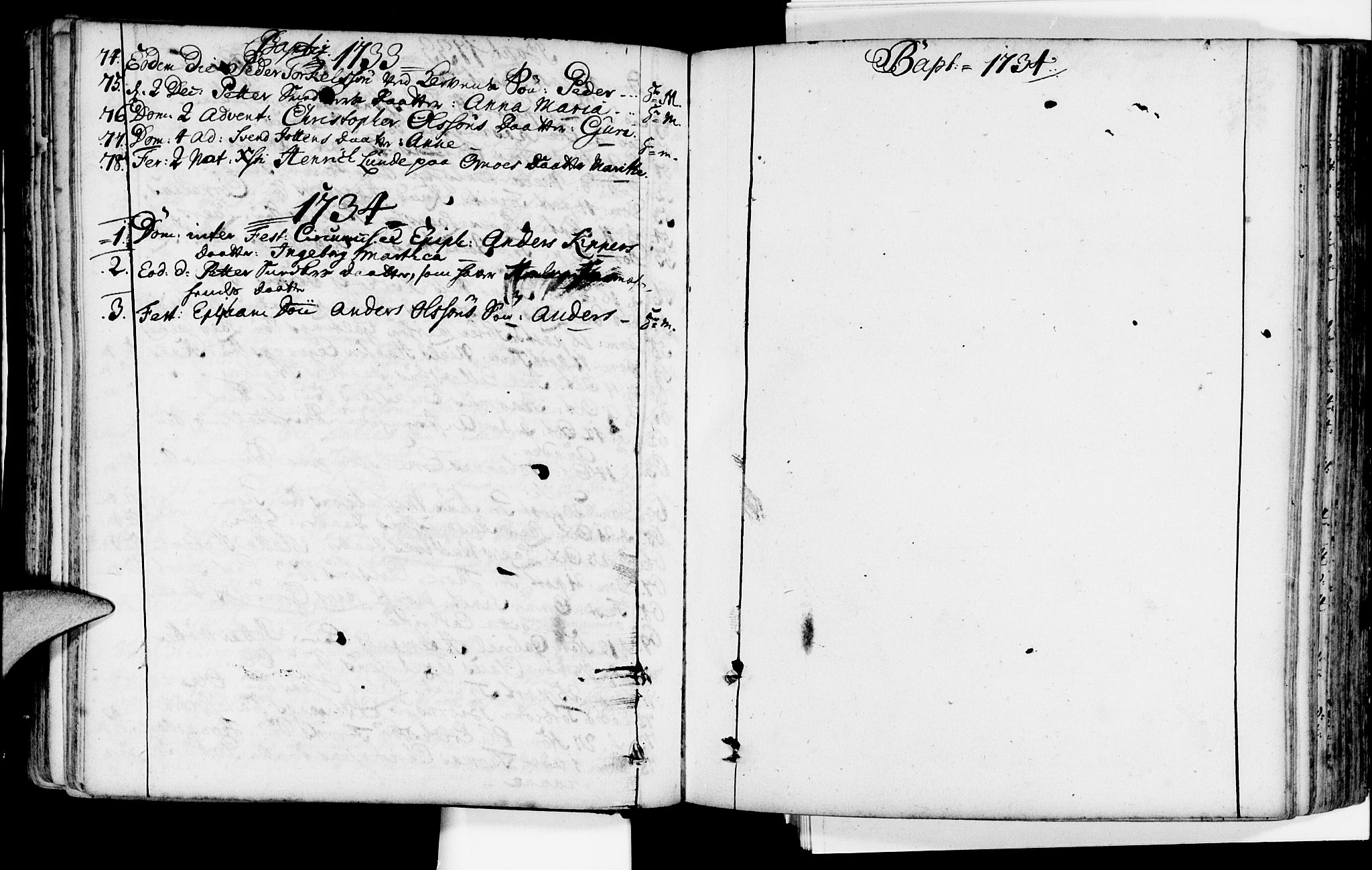 Domkirken sokneprestkontor, AV/SAST-A-101812/001/30/30BA/L0002: Parish register (official) no. A 2 /1, 1727-1738