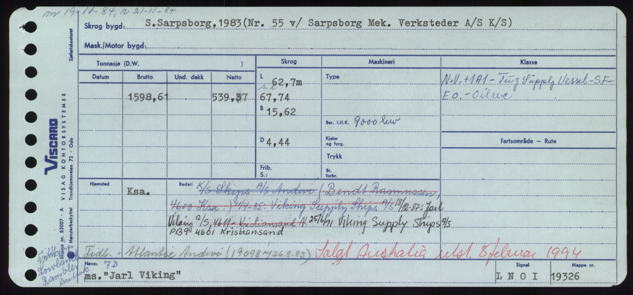 Sjøfartsdirektoratet med forløpere, Skipsmålingen, RA/S-1627/H/Hd/L0019: Fartøy, J, p. 241