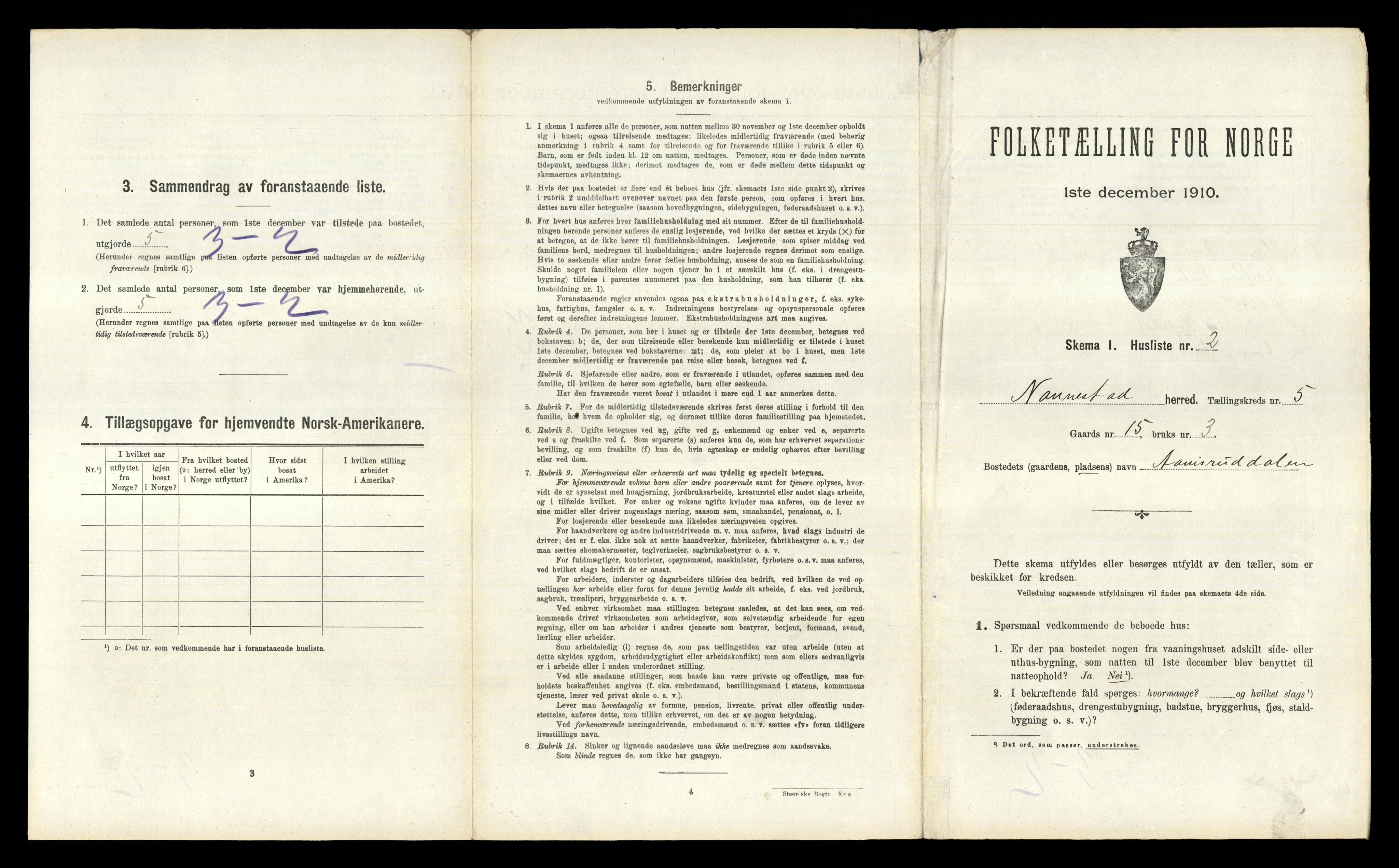 RA, 1910 census for Nannestad, 1910, p. 519