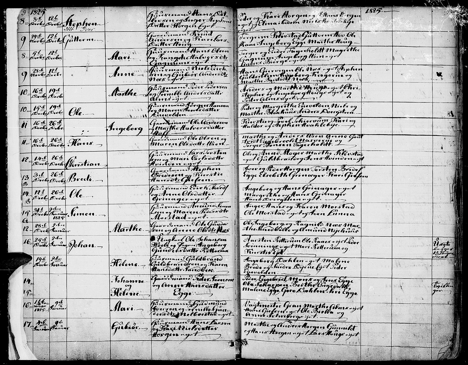 Gran prestekontor, SAH/PREST-112/H/Ha/Haa/L0010: Parish register (official) no. 10, 1824-1842, p. 3-4