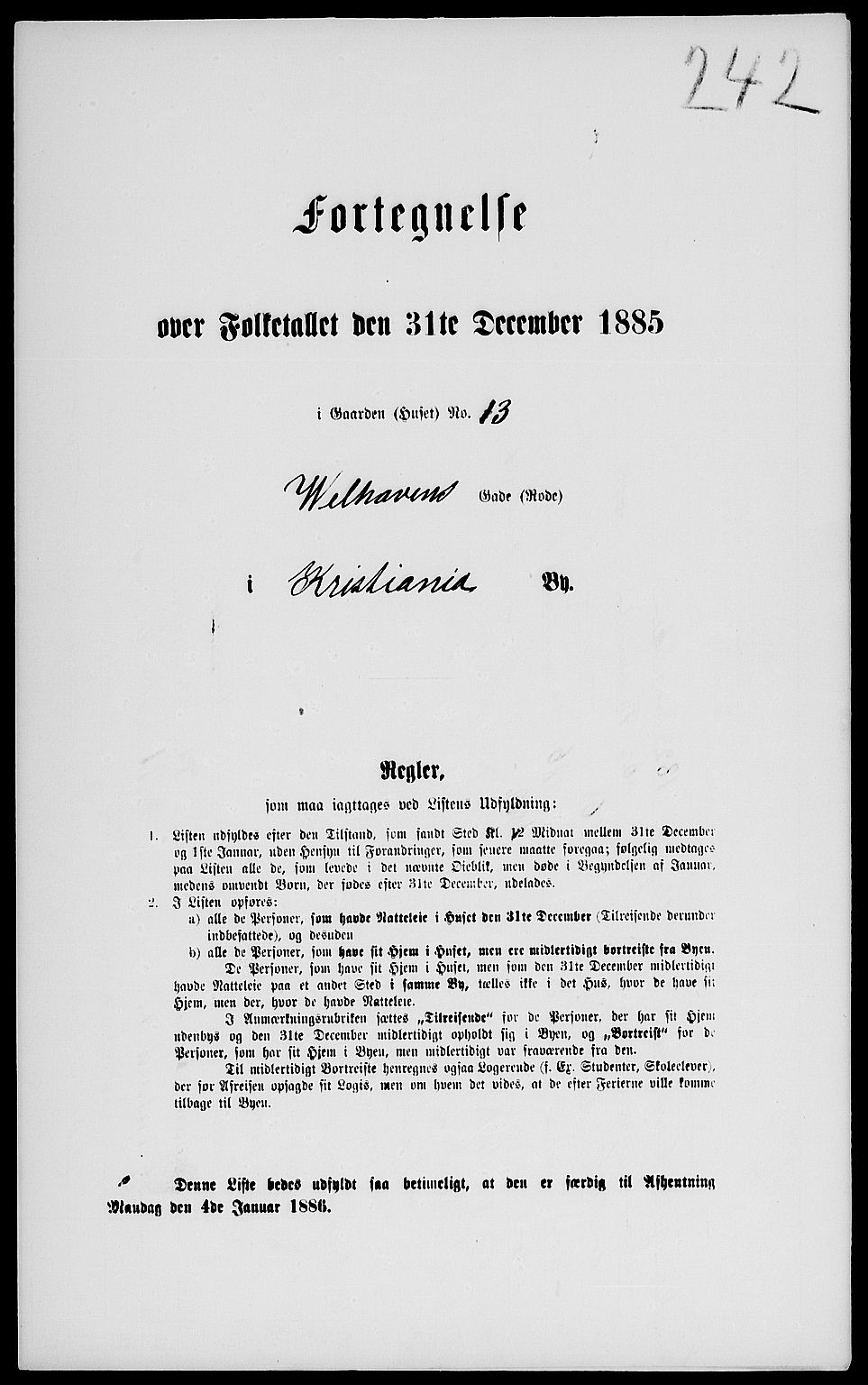 RA, 1885 census for 0301 Kristiania, 1885, p. 2193