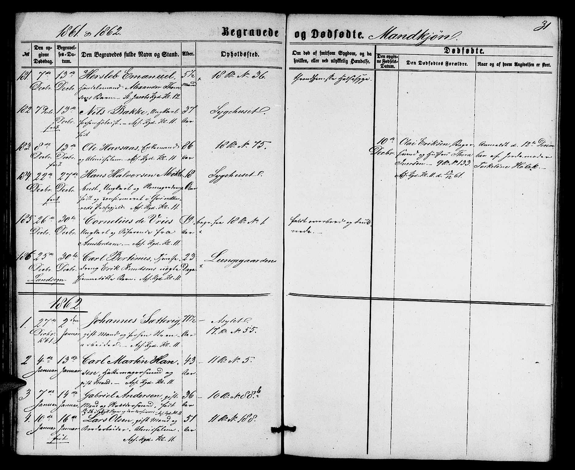 Domkirken sokneprestembete, SAB/A-74801/H/Hab/L0039: Parish register (copy) no. E 3, 1860-1868, p. 31