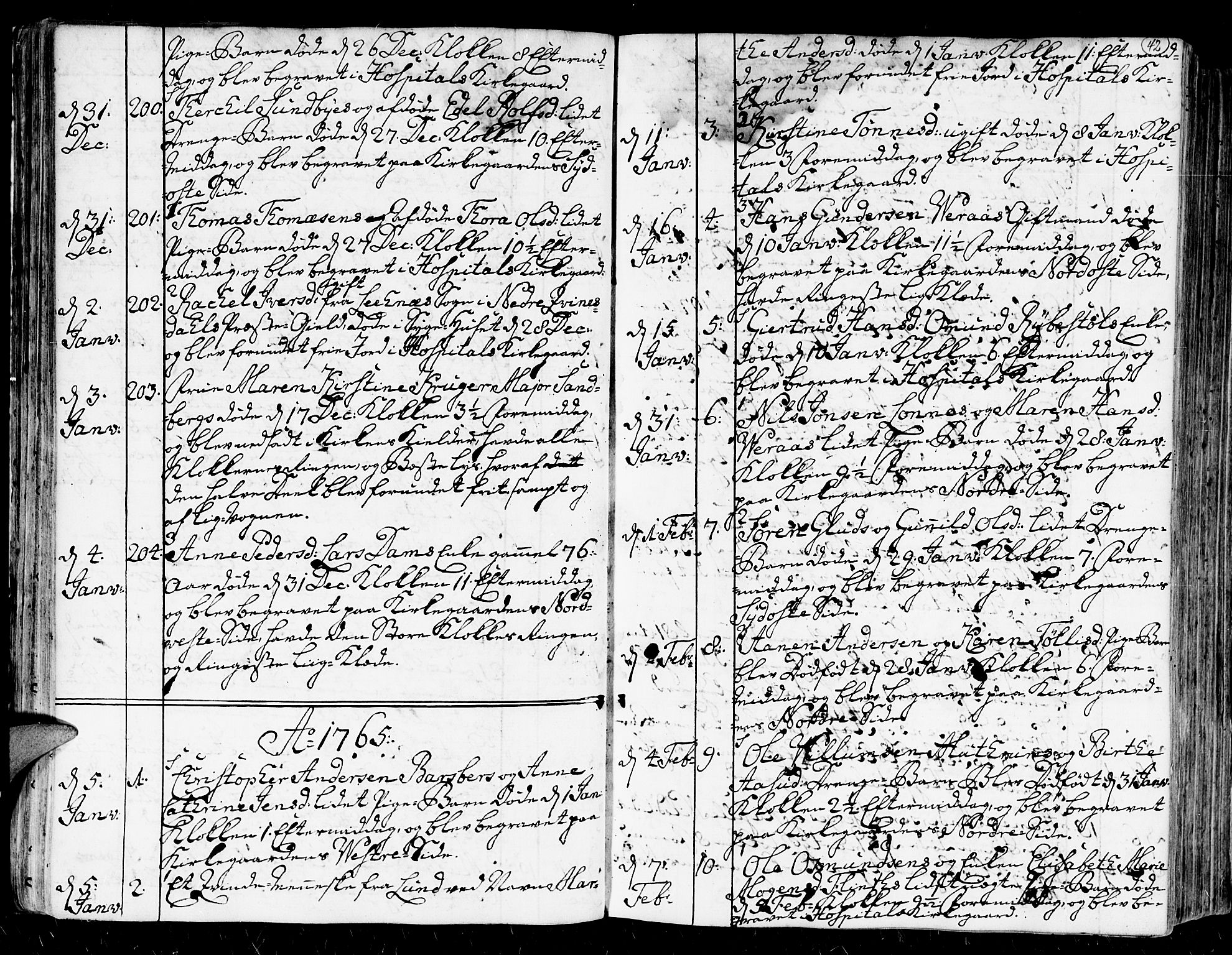 Kristiansand domprosti, AV/SAK-1112-0006/F/Fa/L0004: Parish register (official) no. A 4, 1762-1794, p. 42