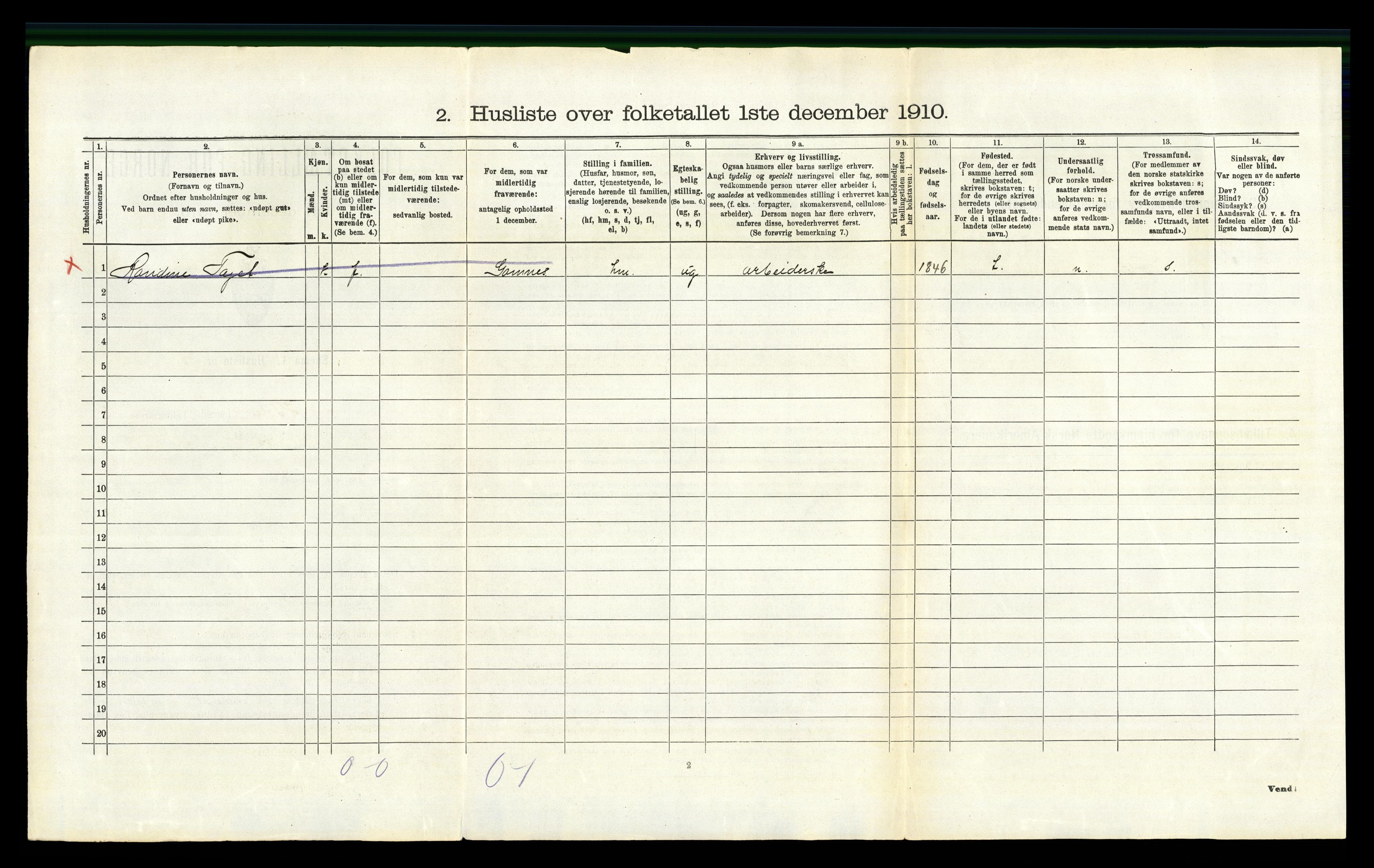 RA, 1910 census for Hole, 1910, p. 527