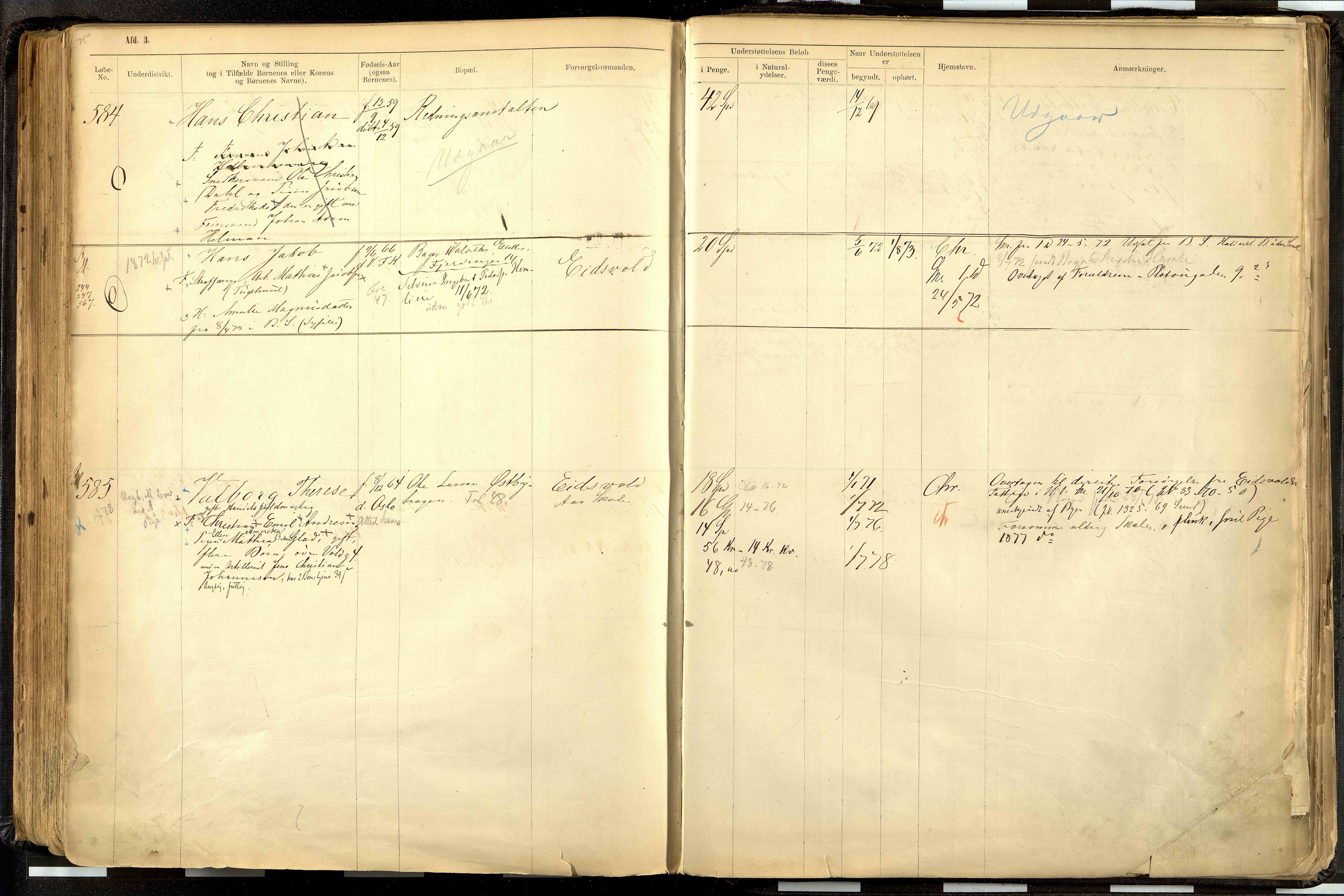 Fattigvesenet, OBA/A-20045/H/Hd/L0001: Manntallsprotokoll. Mnr. 1-644, 1865-1879, p. 295