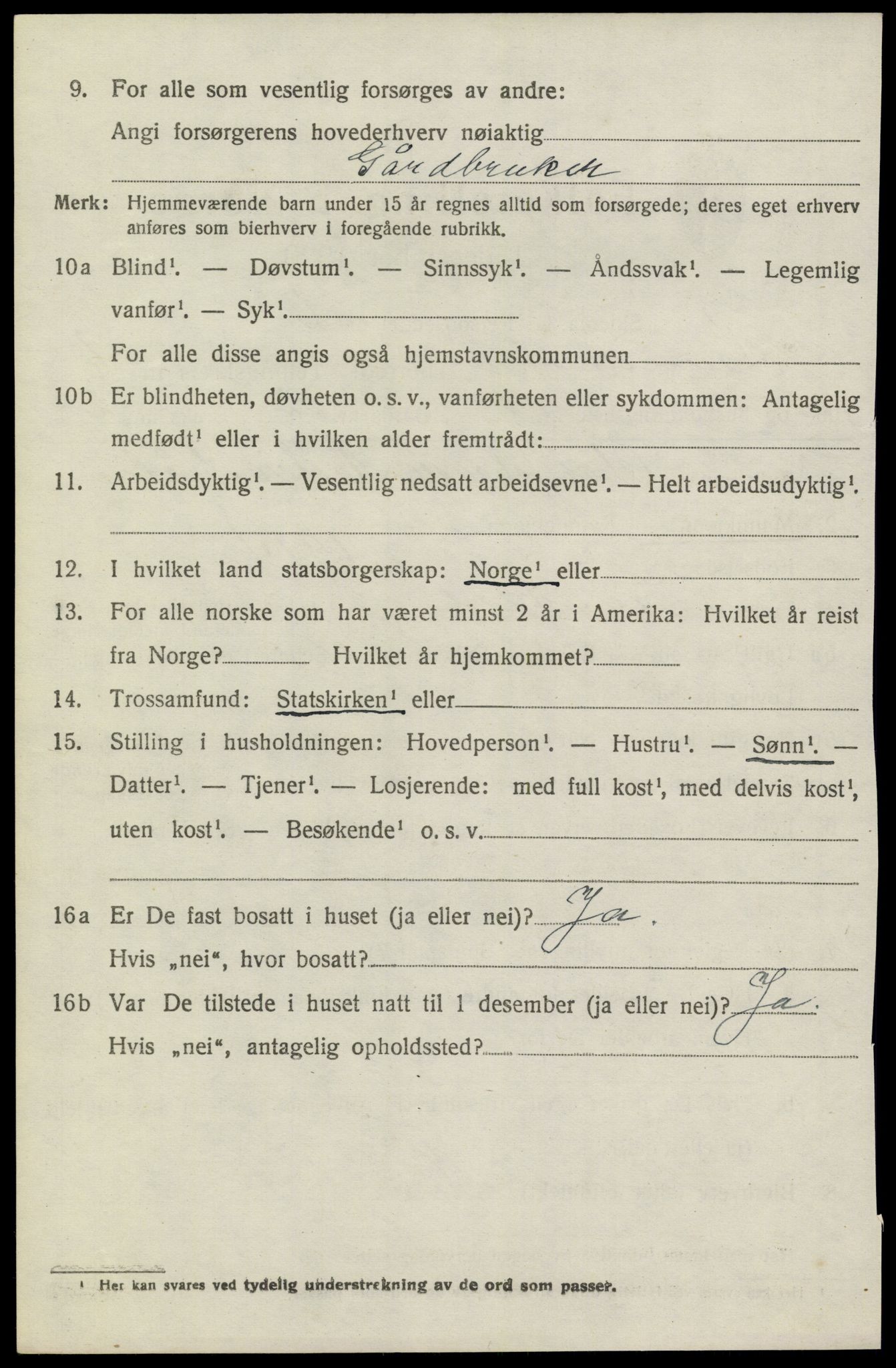 SAKO, 1920 census for Sannidal, 1920, p. 4686