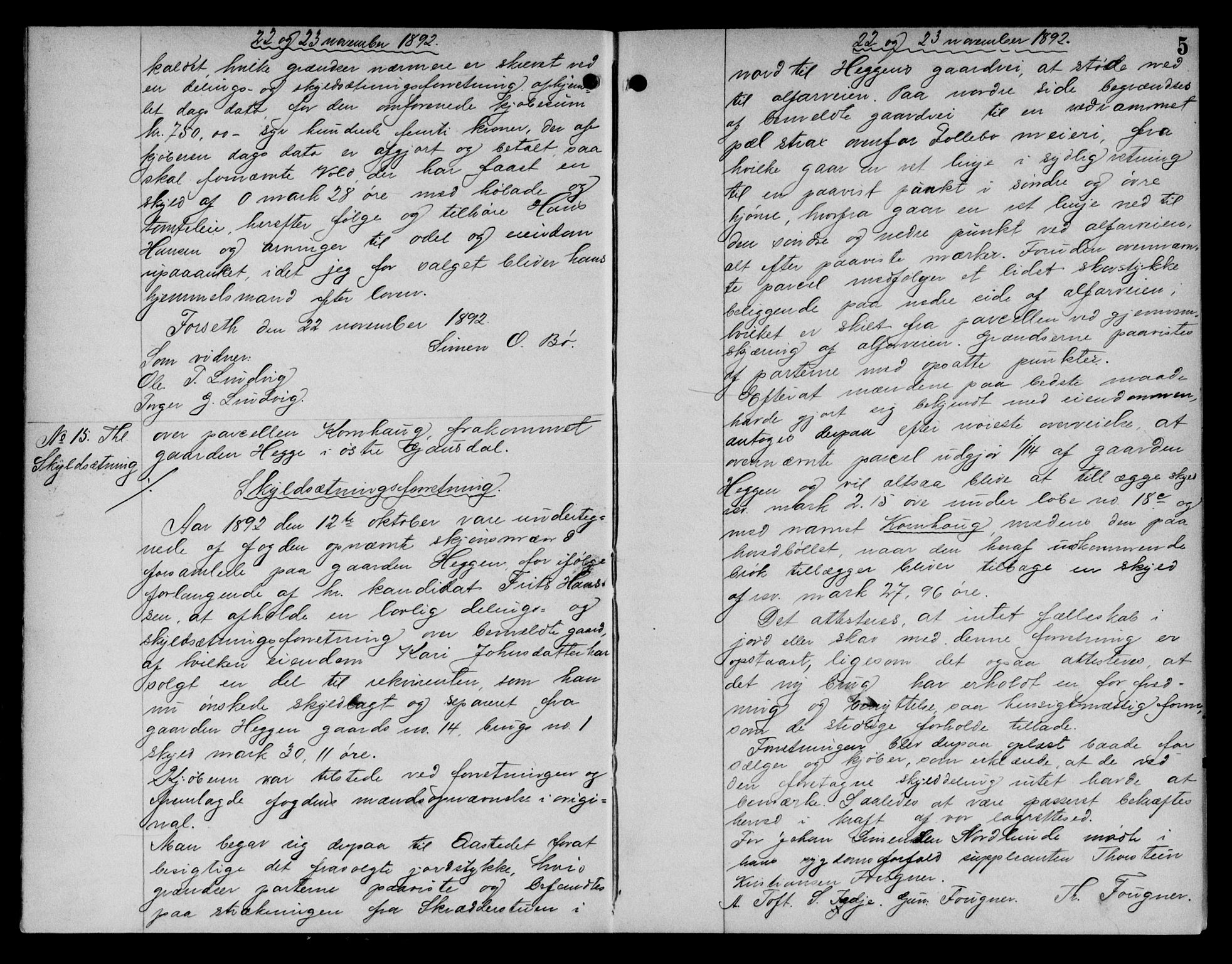 Sør-Gudbrandsdal tingrett, AV/SAH-TING-004/H/Hb/Hba/L0020: Mortgage book no. I 20, 1892-1894, p. 5