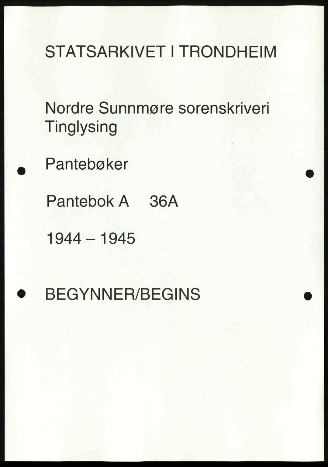 Ålesund byfogd, AV/SAT-A-4384: Mortgage book no. 36a, 1944-1945