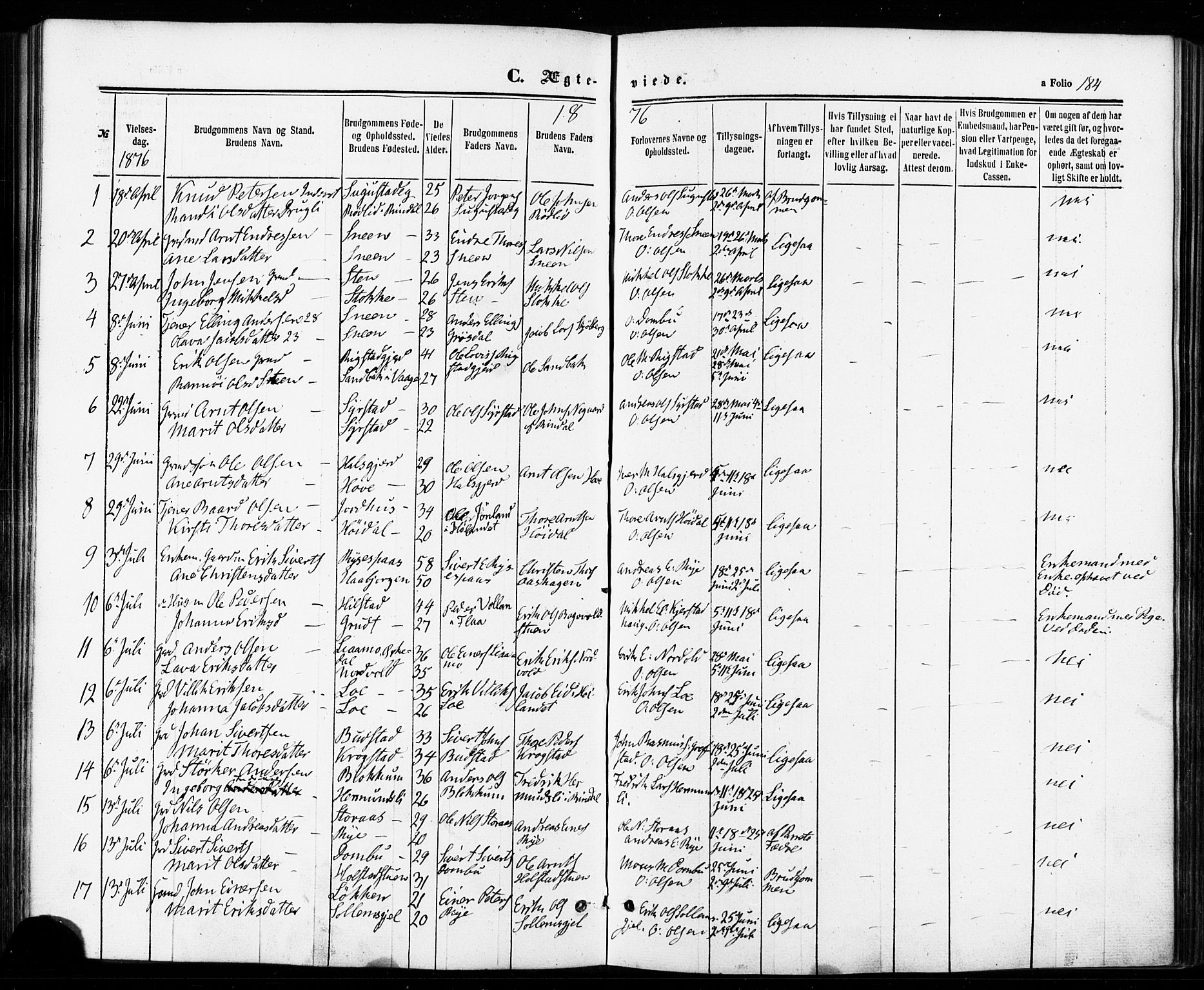 Ministerialprotokoller, klokkerbøker og fødselsregistre - Sør-Trøndelag, SAT/A-1456/672/L0856: Parish register (official) no. 672A08, 1861-1881, p. 184
