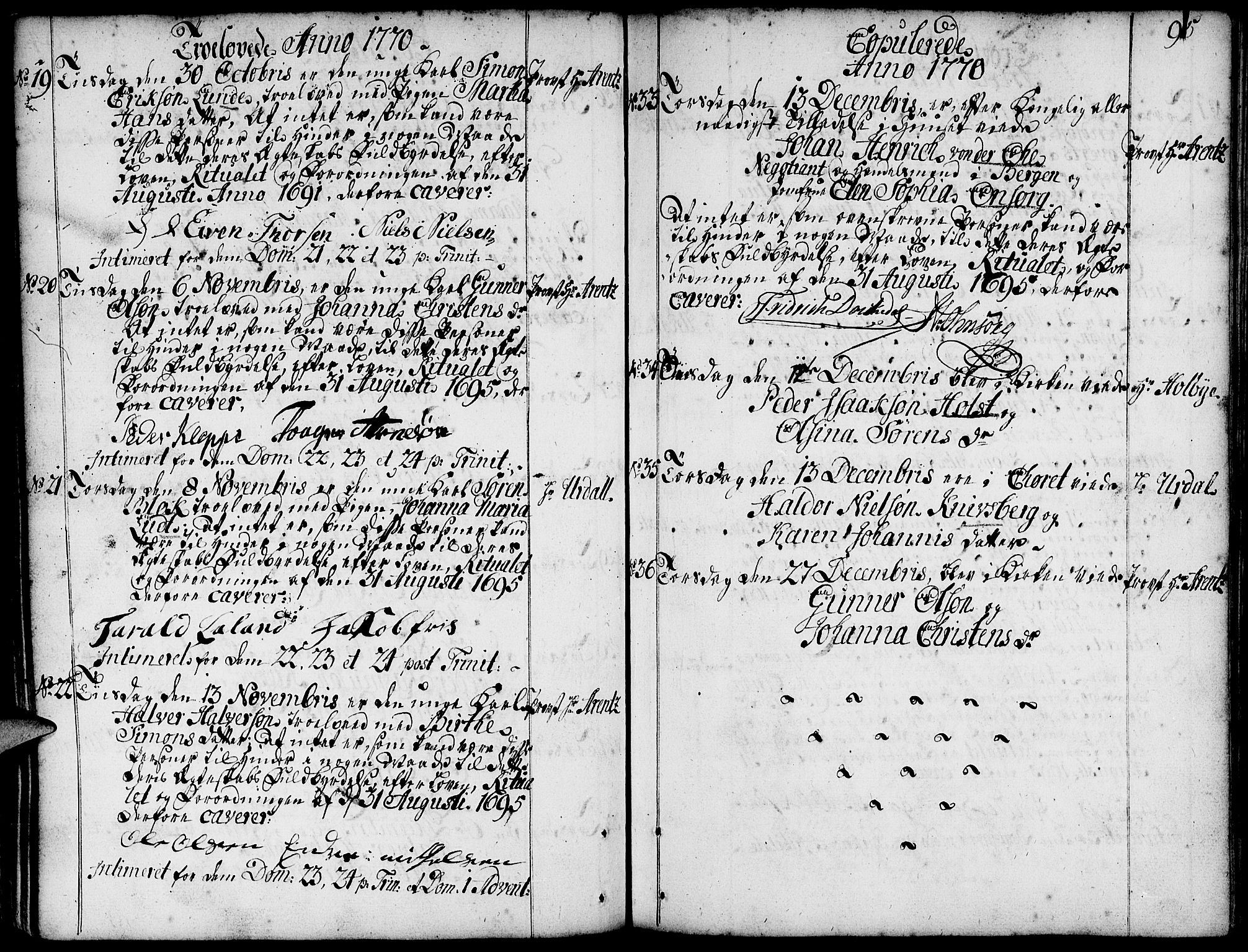 Domkirken sokneprestkontor, SAST/A-101812/001/30/30BA/L0004: Parish register (official) no. A 4, 1744-1782, p. 95