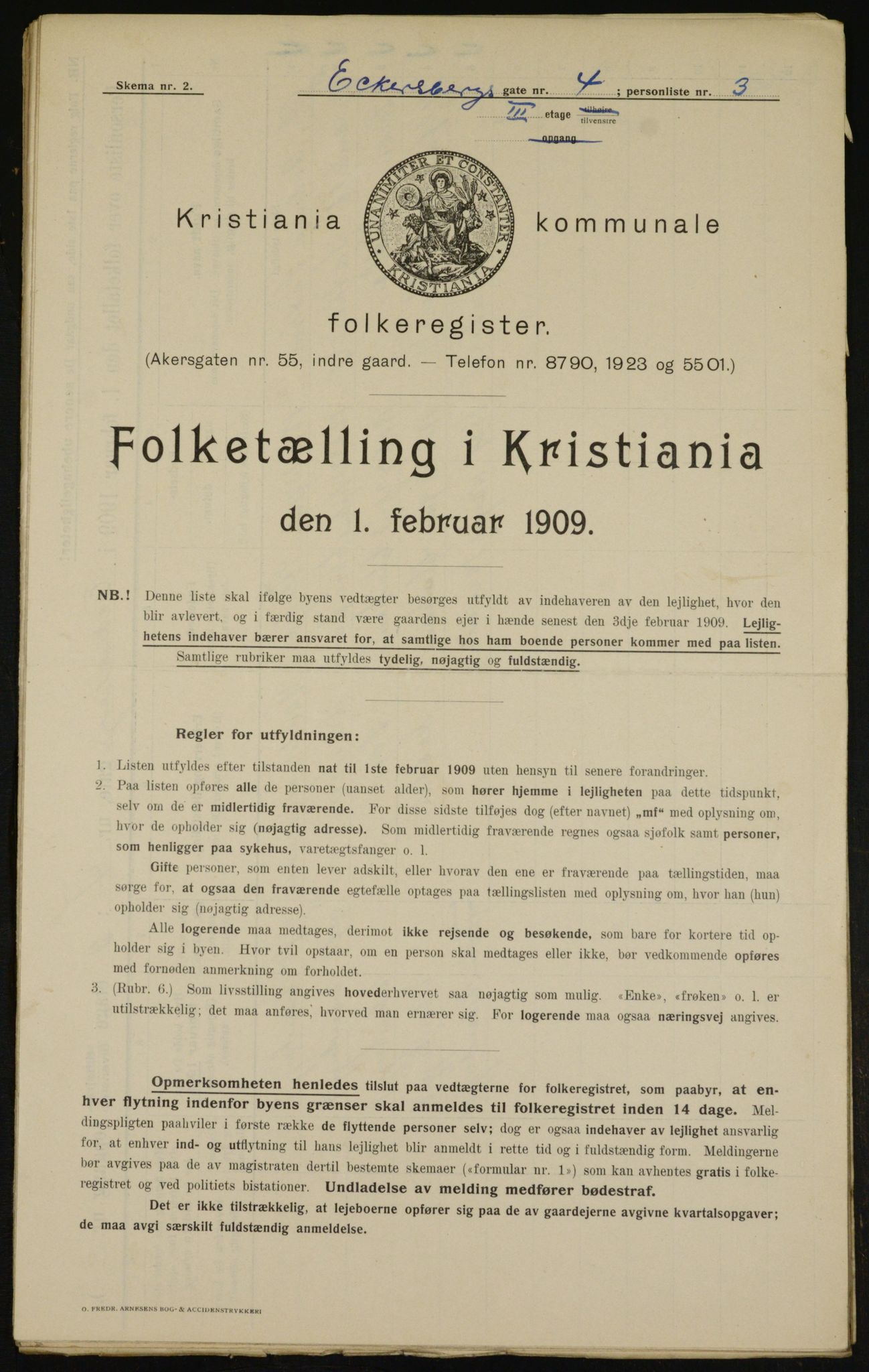 OBA, Municipal Census 1909 for Kristiania, 1909, p. 16622